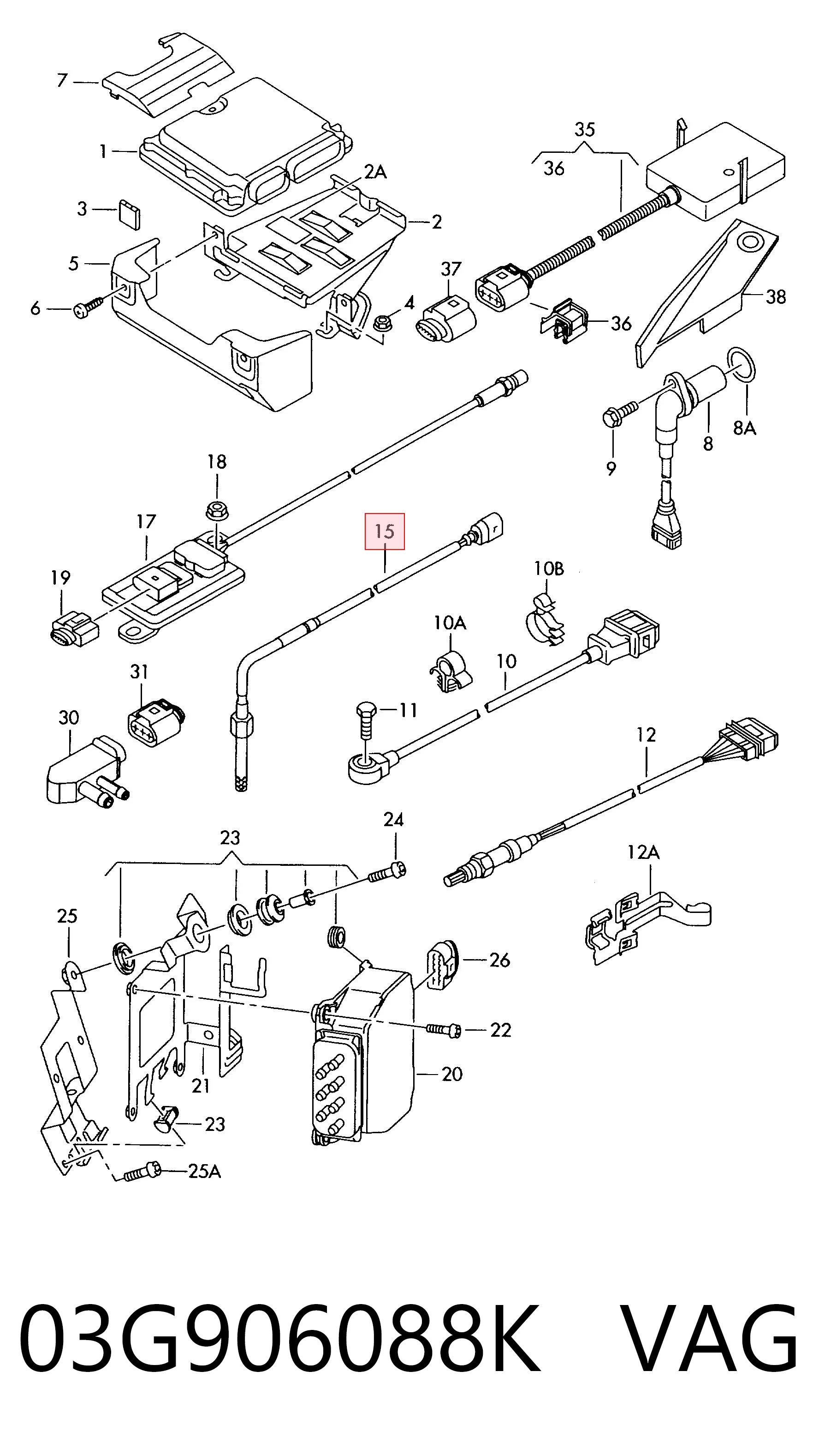 03G906088K VAG Czujnik temperatury spalin, przed filtrem cząstek stałych