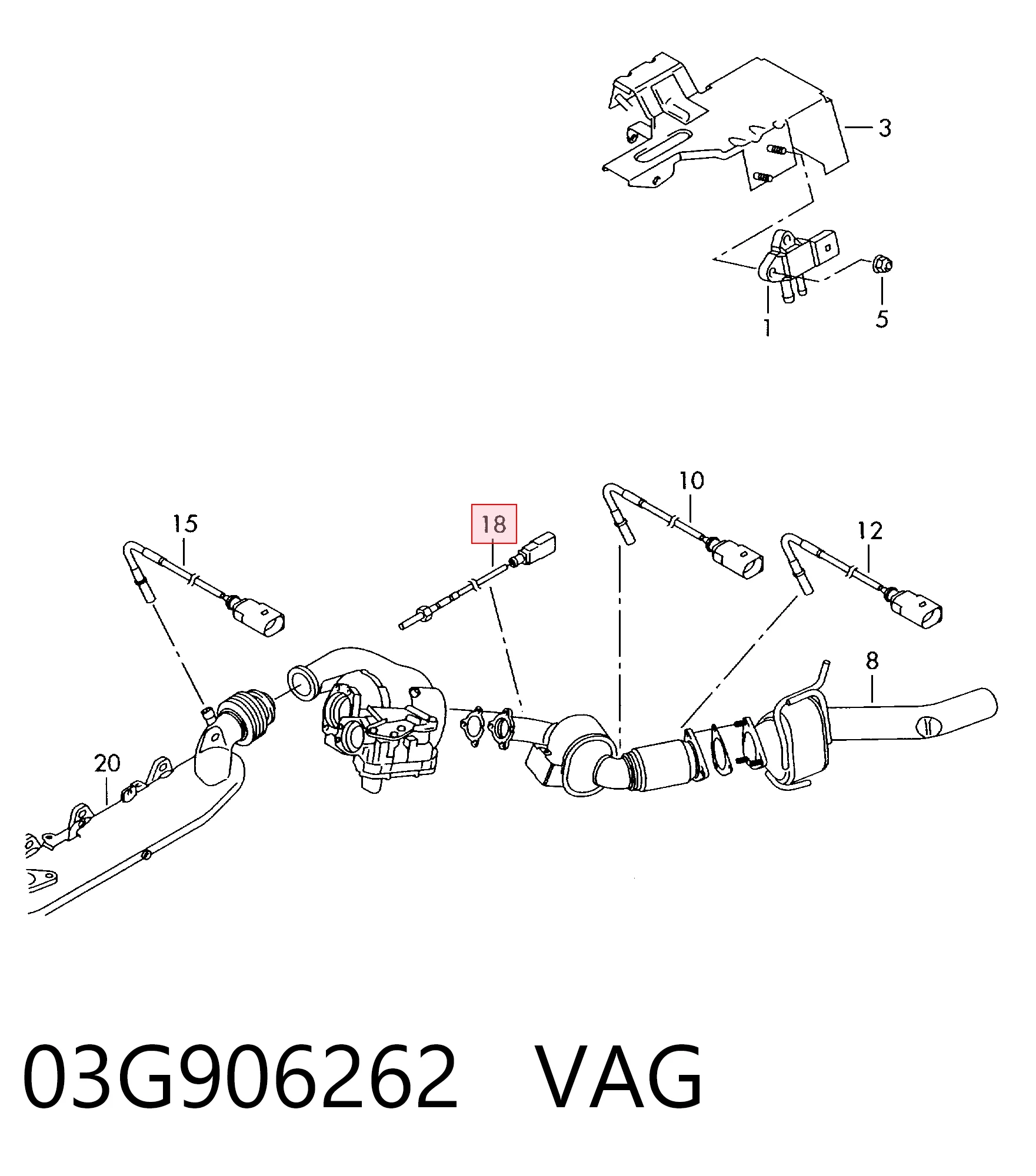 03G906262 VAG Sonda lambda czujnik tlenu przed katalizatorem
