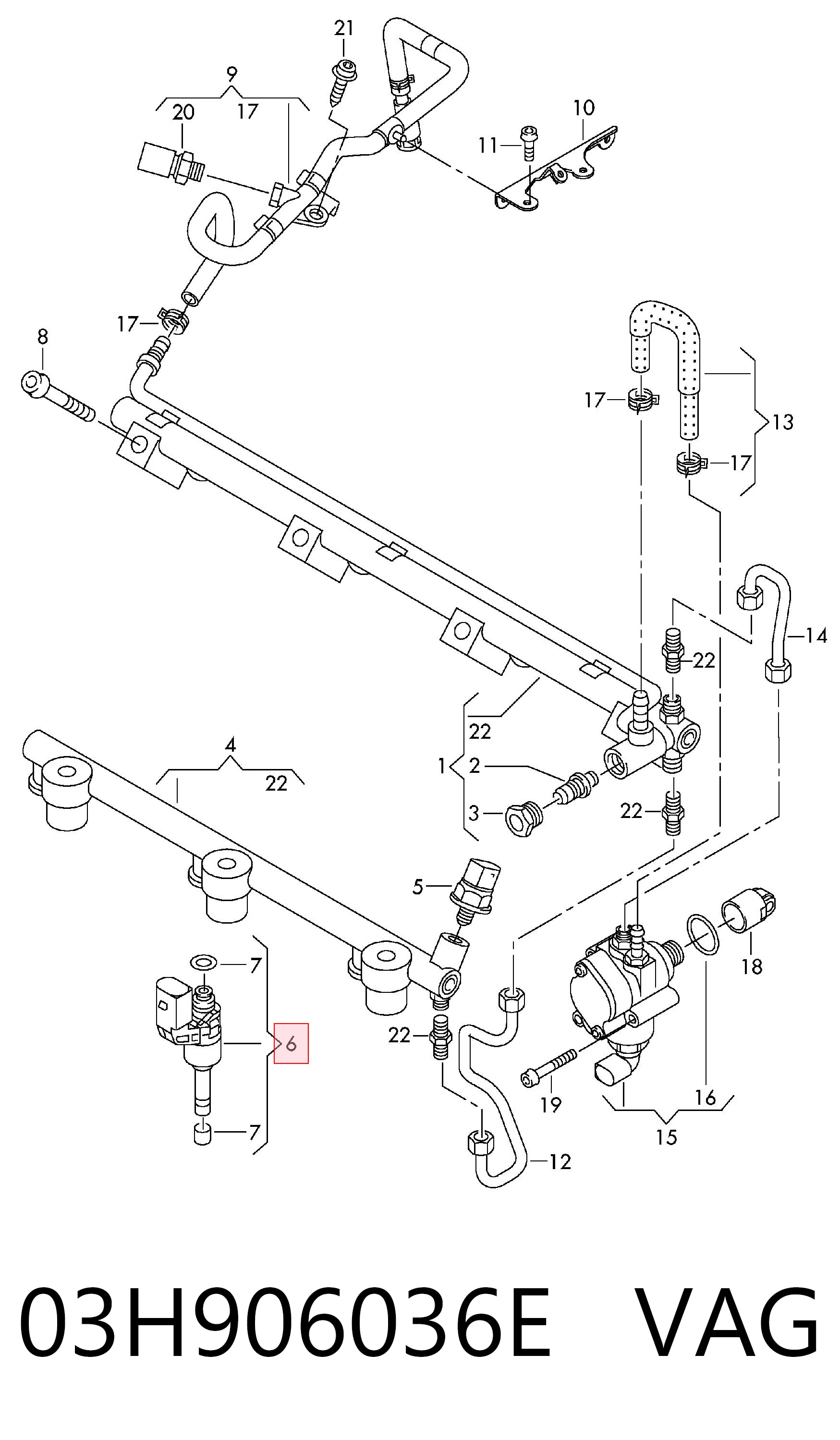 03H906036E VAG Wtryskiwacz paliwa
