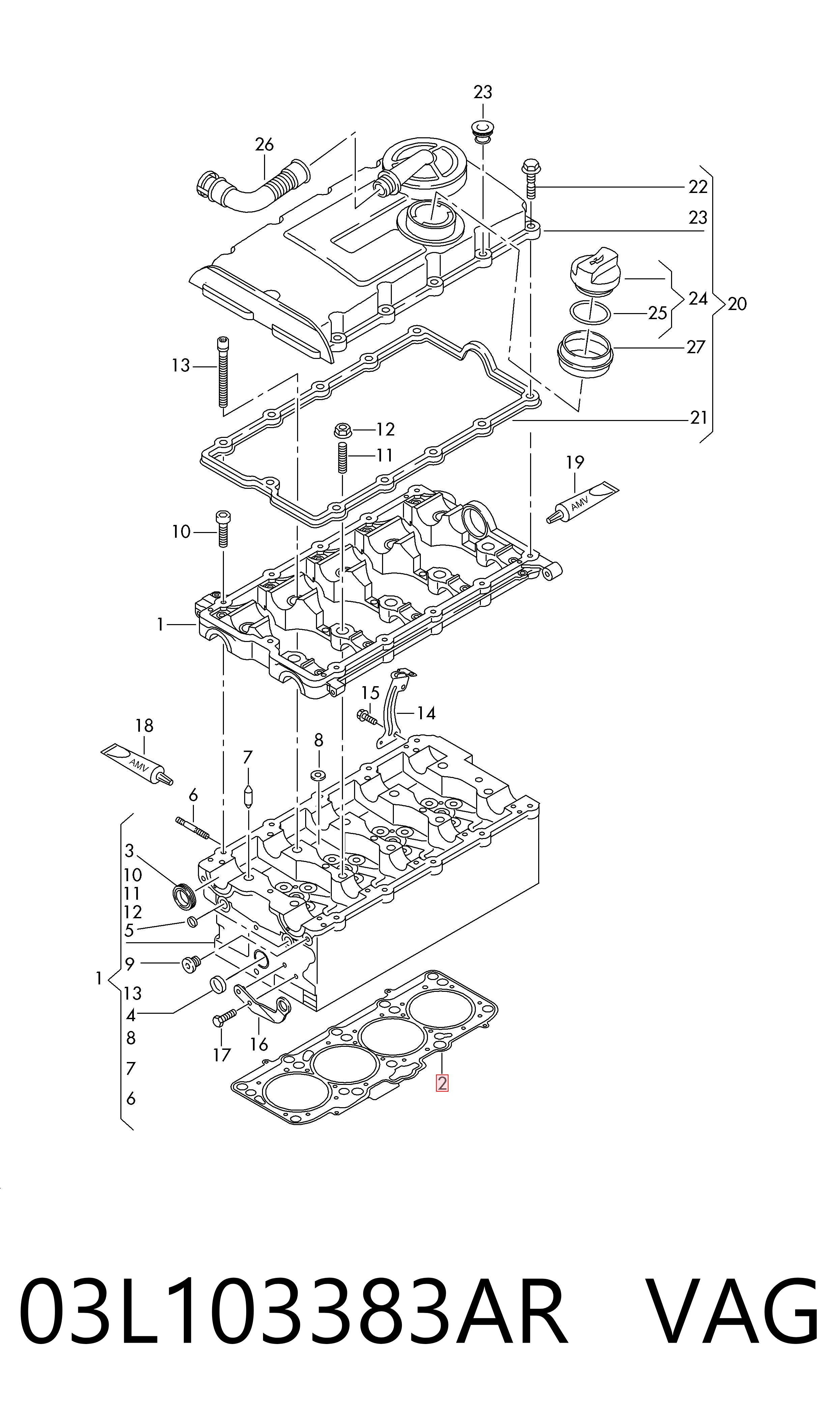 03L103383AR VAG Uszczelka głowicy cylindrów