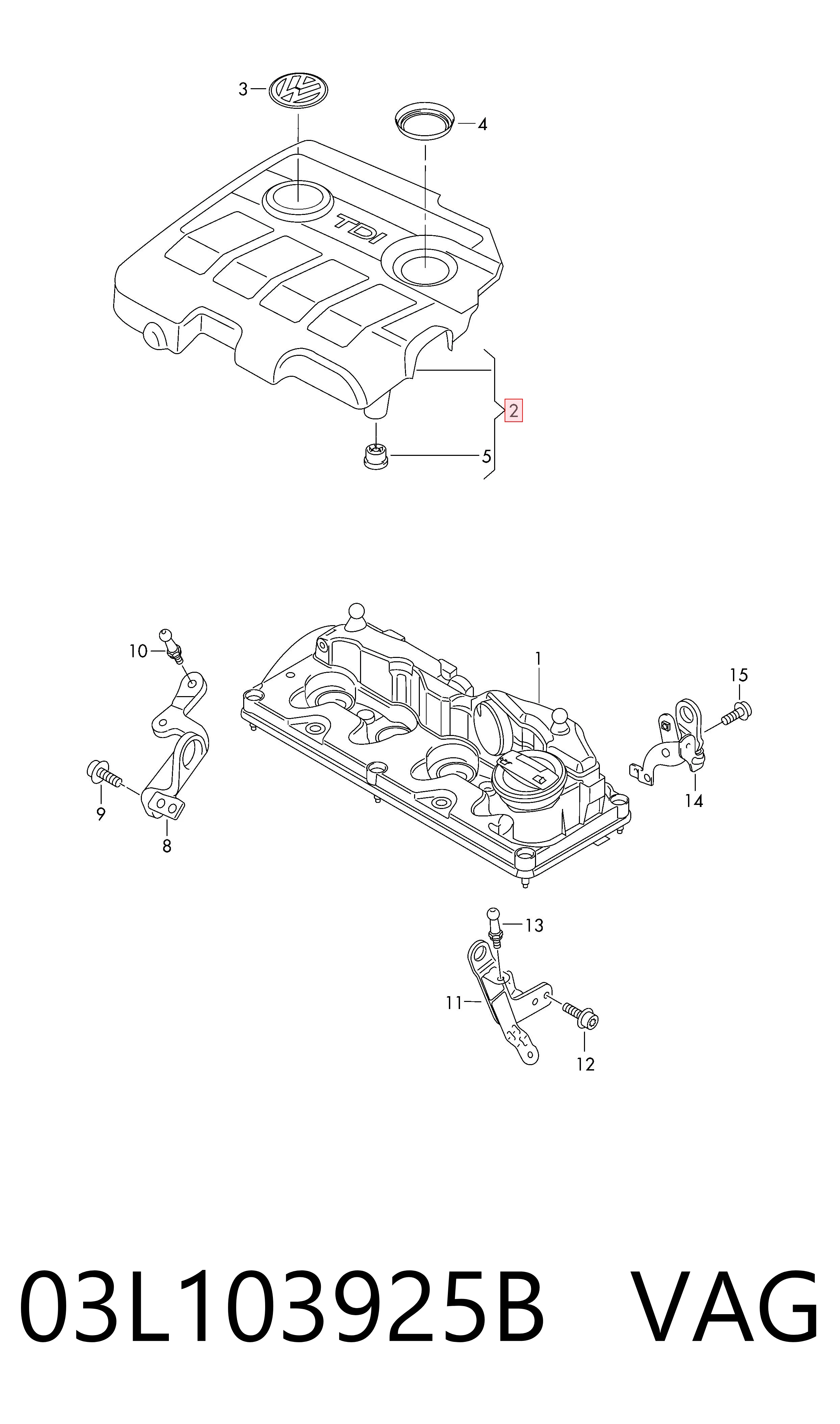 Pokrywa silnika dekoracyjna do Volkswagen Passat B7 362