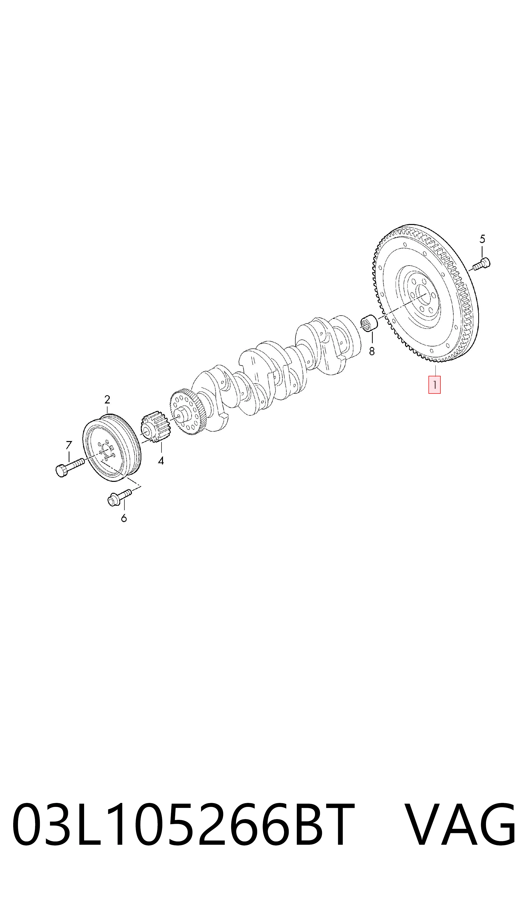 03L105266BT VAG Koło zamachowe silnika