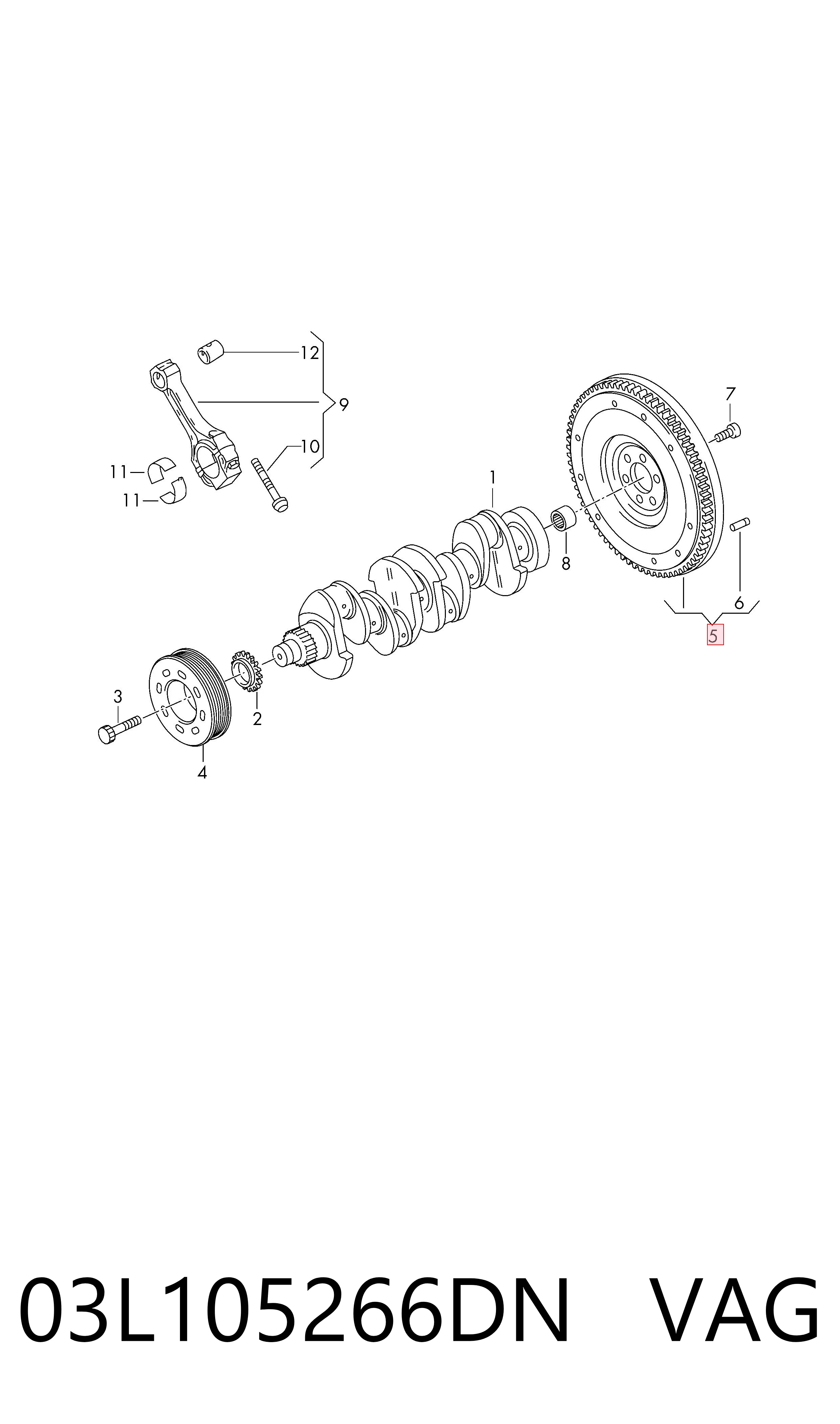 03L105266DN VAG Koło zamachowe silnika