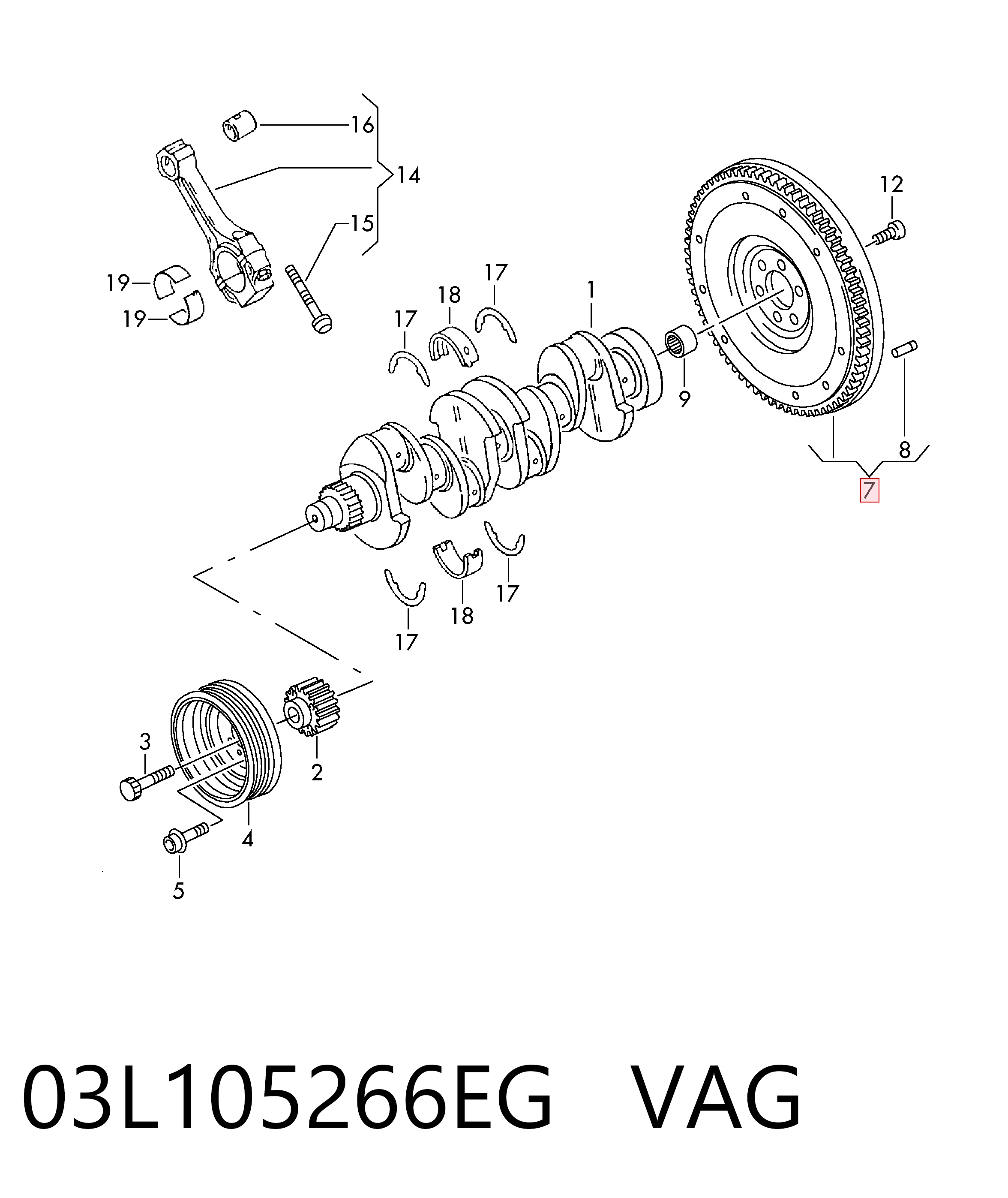 03L105266EG VAG Koło zamachowe silnika