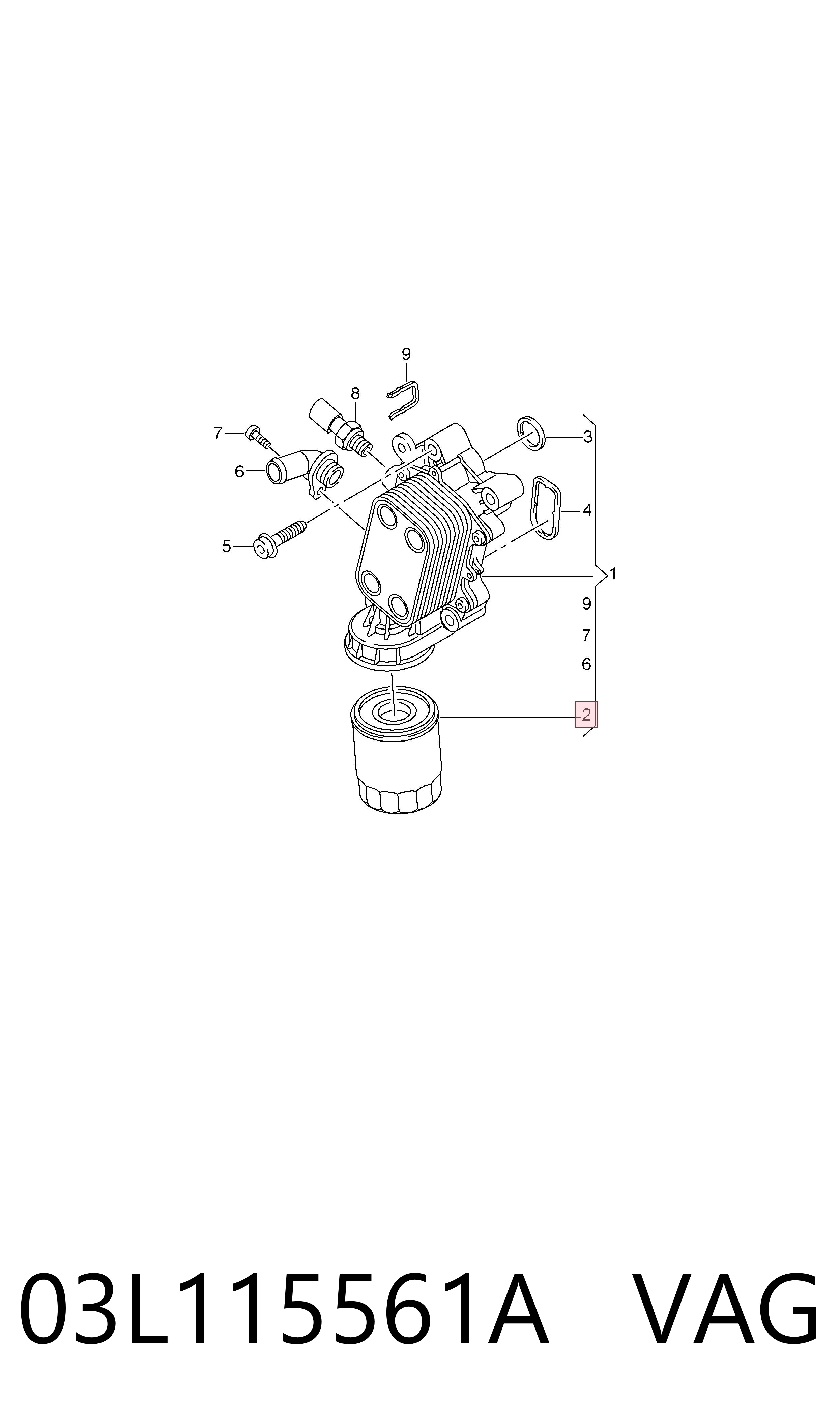 Filtr oleju VAG 03L115561A cena, od 9,34 USD