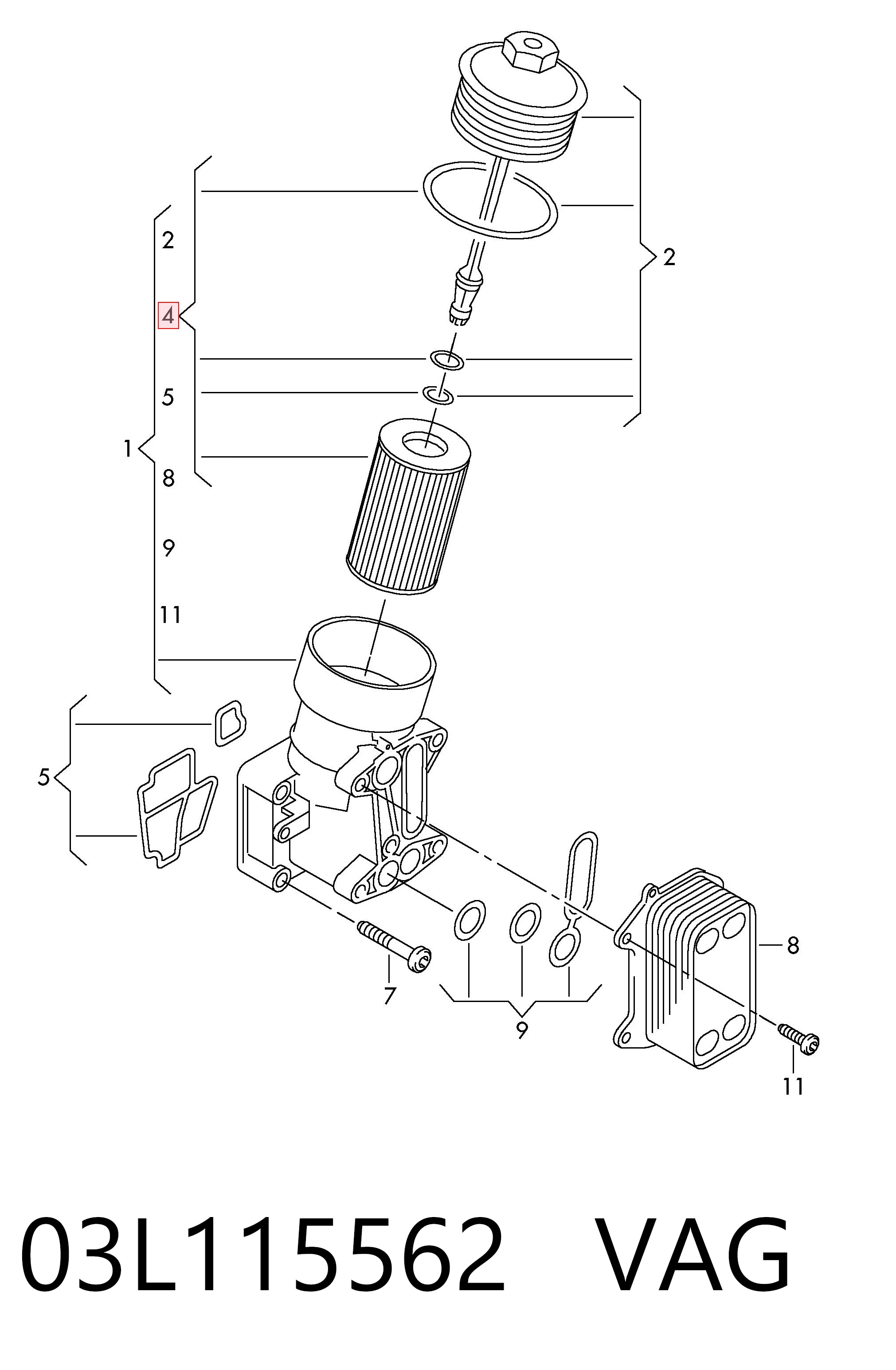 03L115562 VAG Filtr oleju