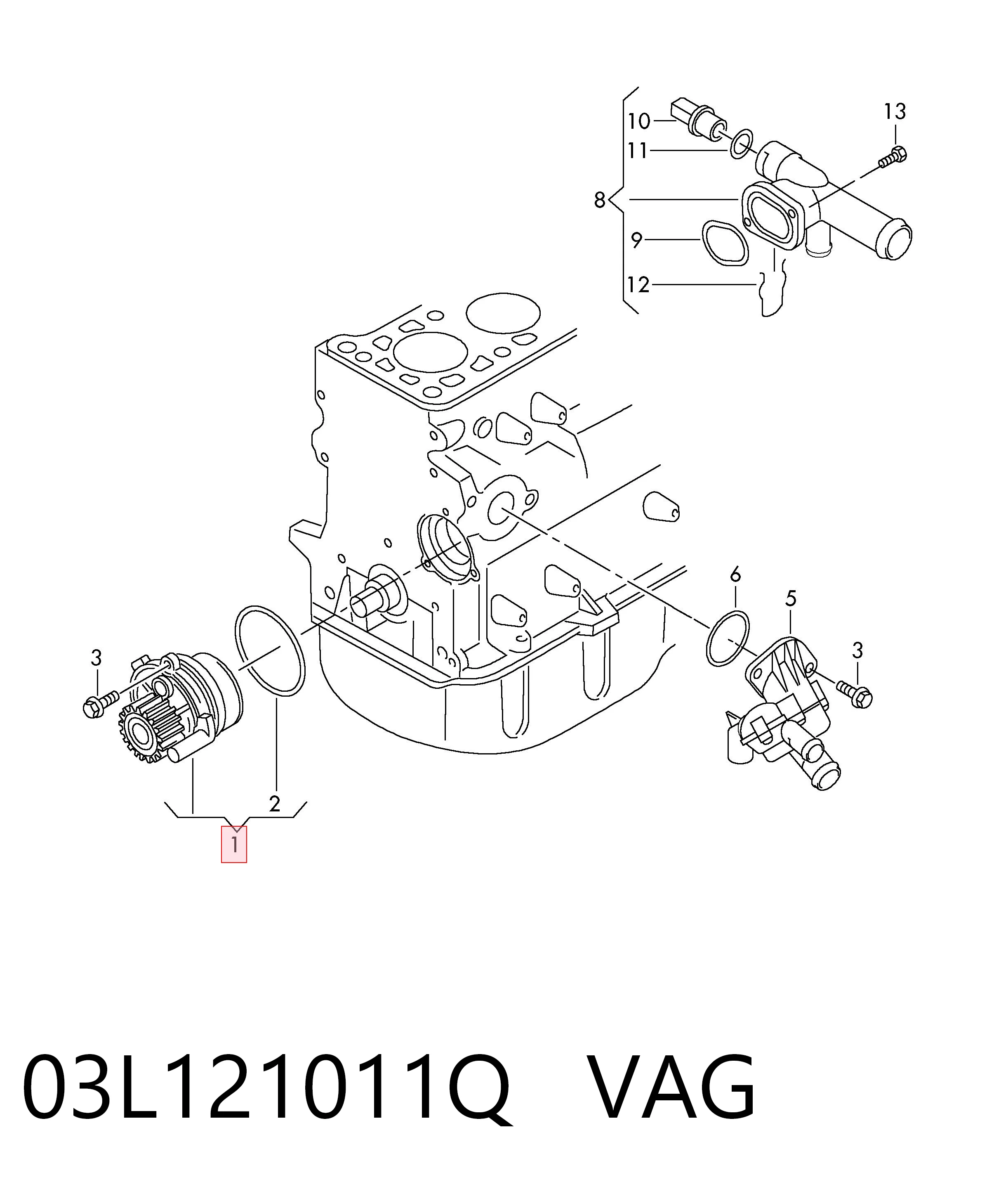 Pompa chłodząca wodna VAG 03L121011Q