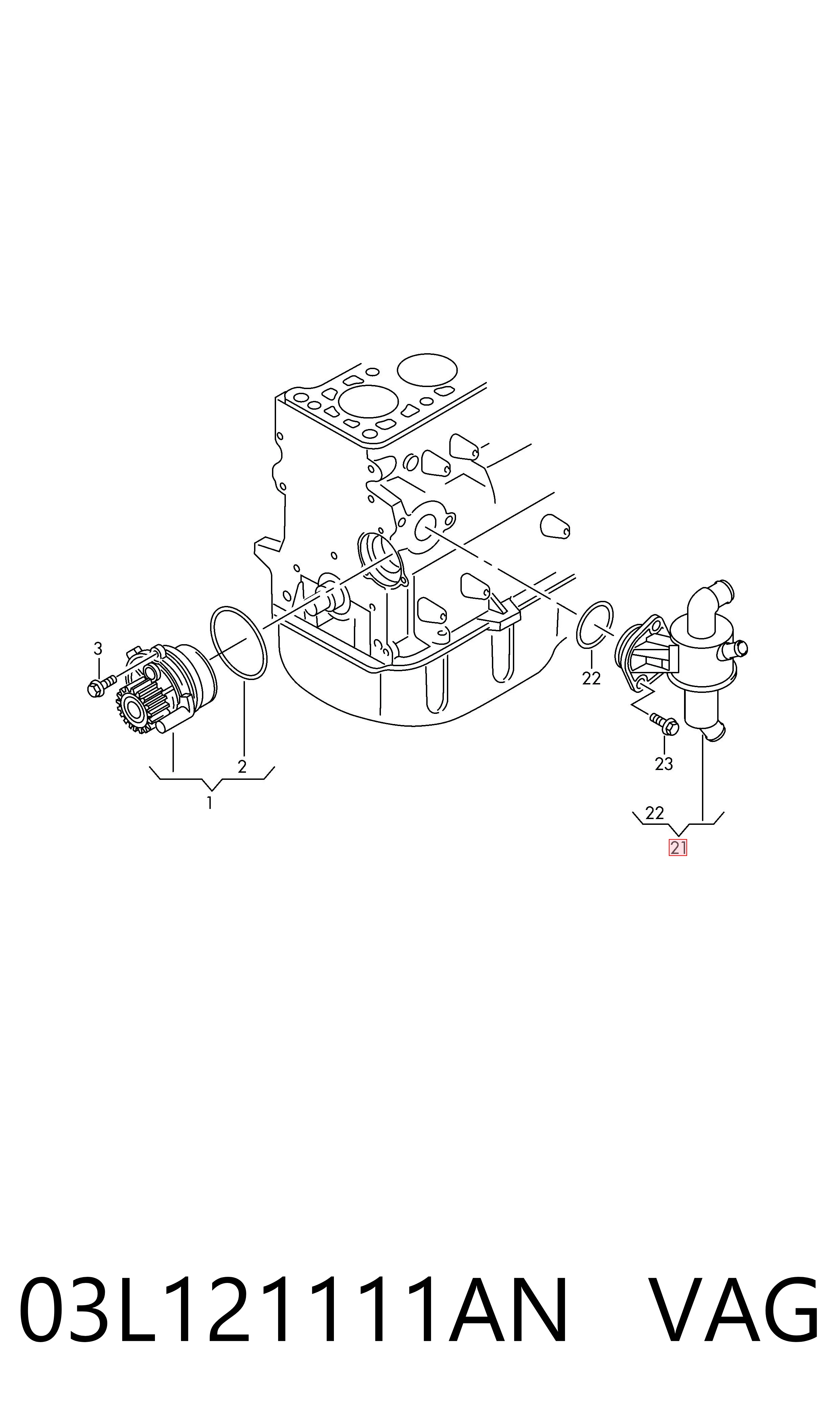 03L121111AN VAG Obudowa termostatu