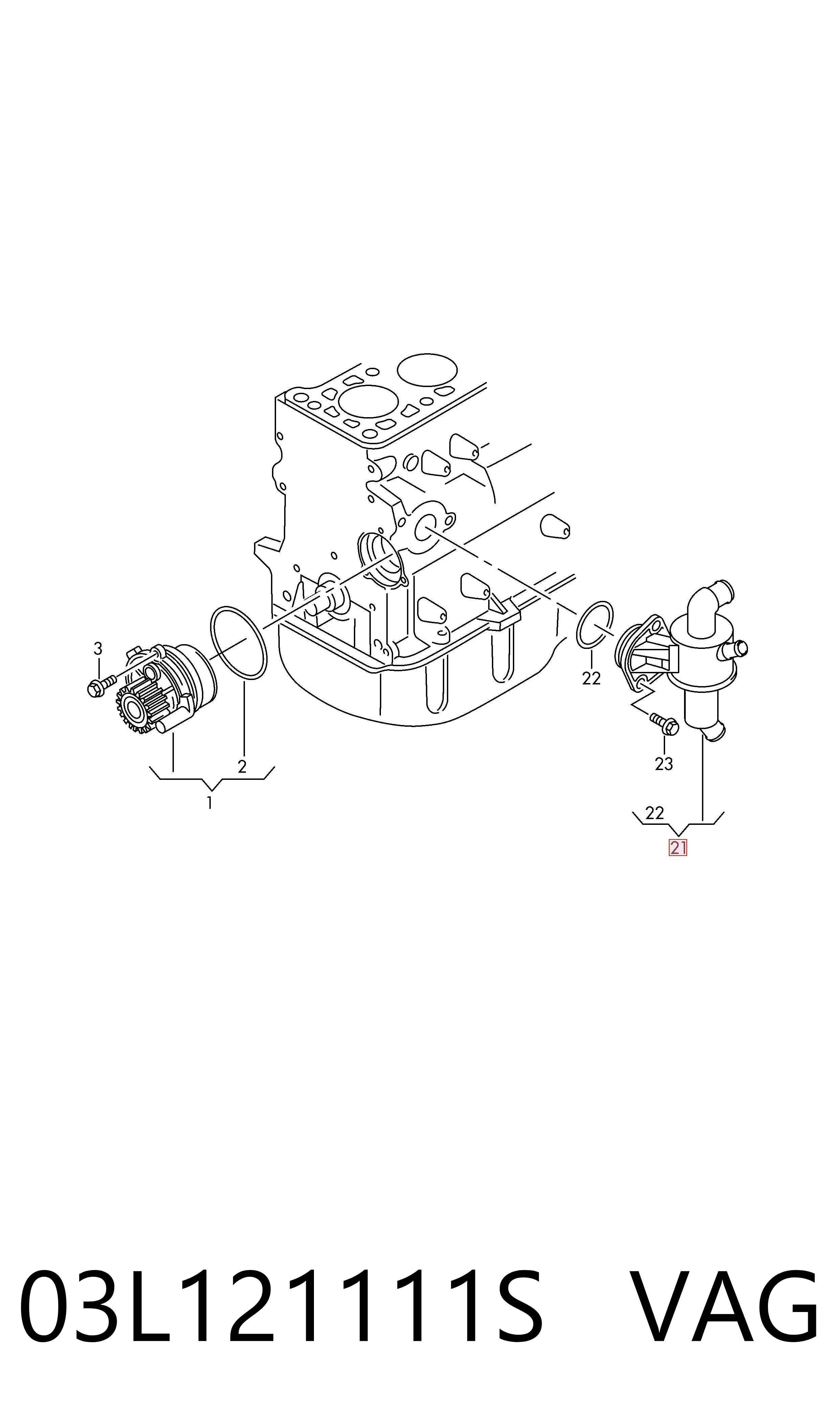 03L121111S VAG Obudowa termostatu
