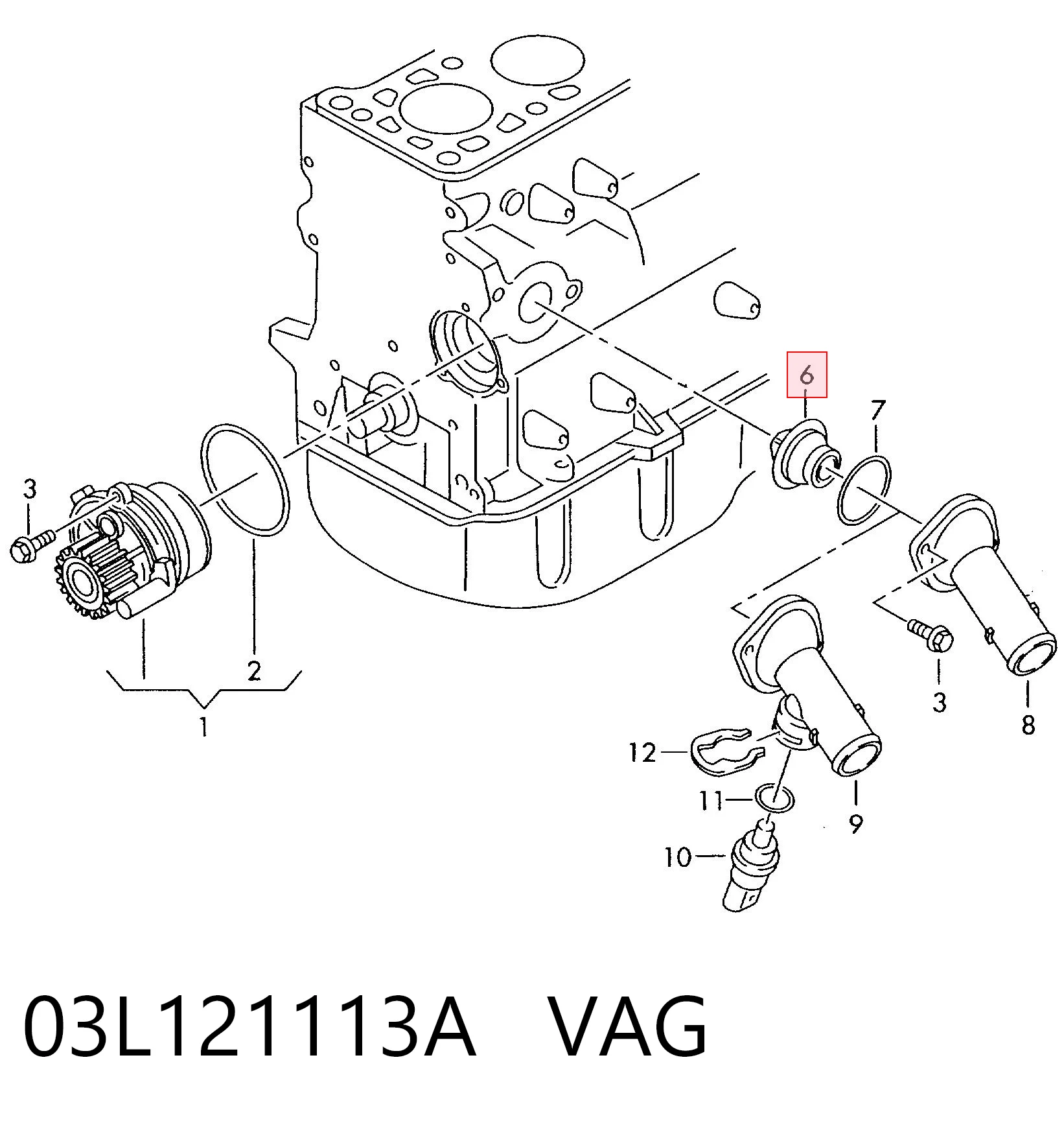 Termostat VAG 03L121113A cena, od 13,62 USD