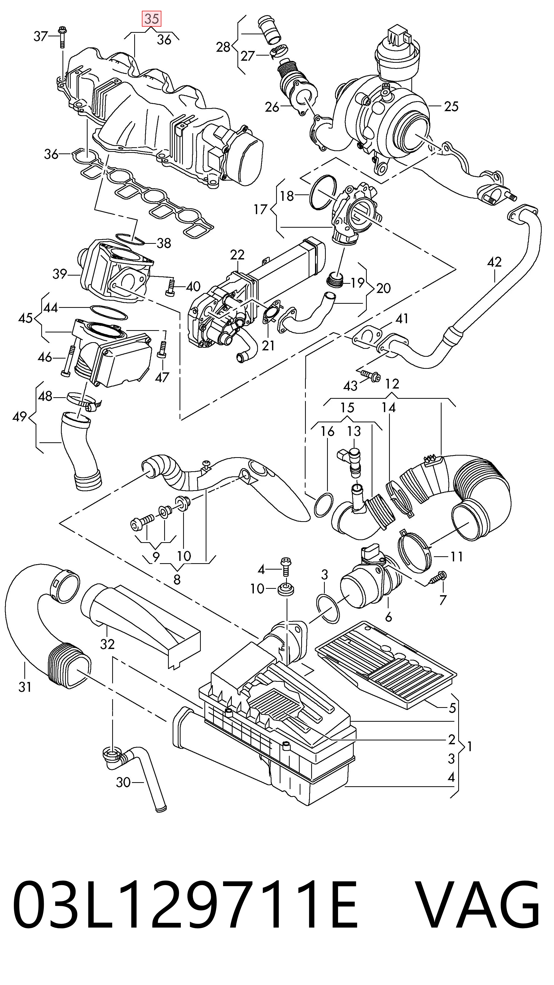 03L129711E VAG Kolektor ssący