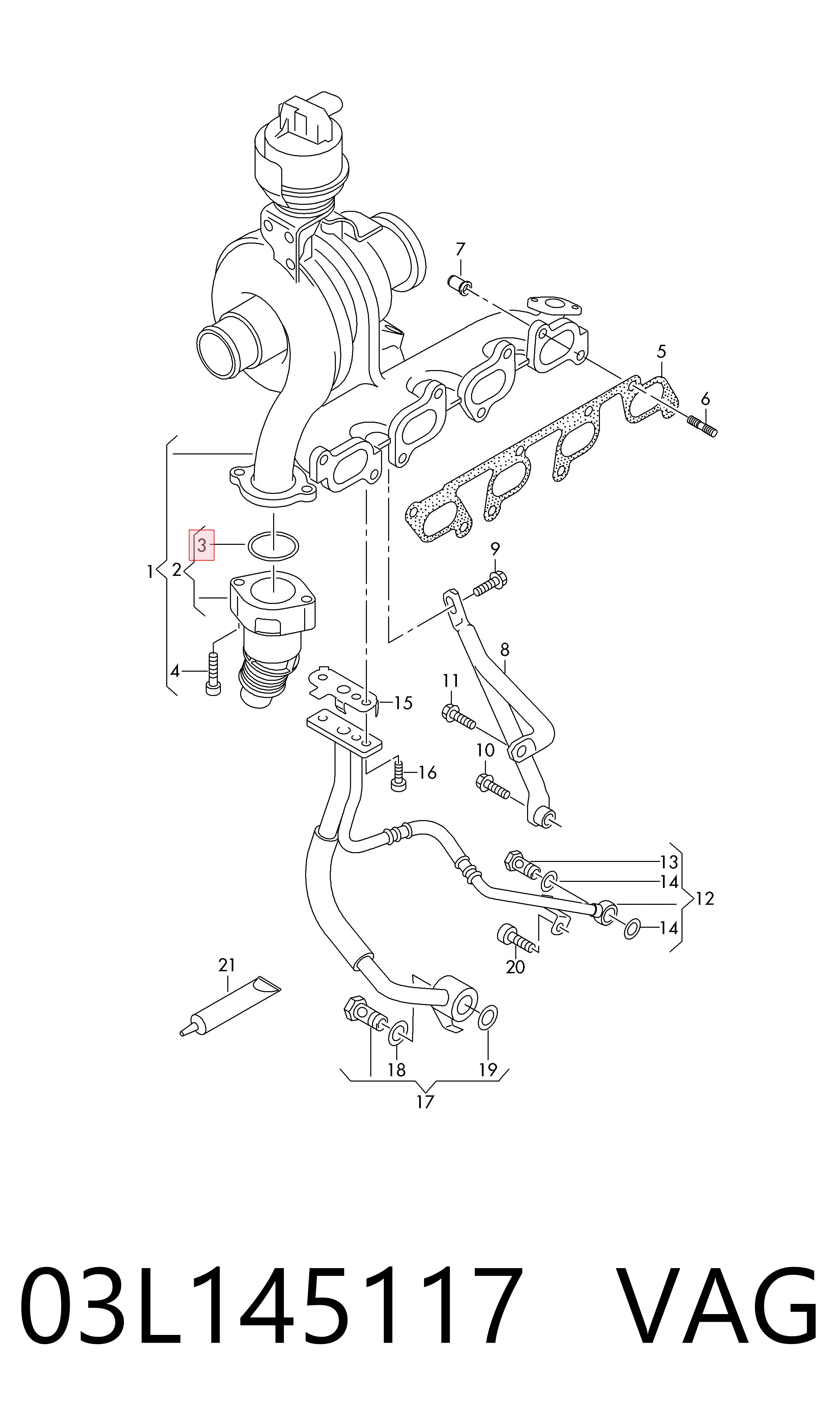 Uszczelka turbiny spalin, wylot VAG 03L145117 cena, od 6,03 USD