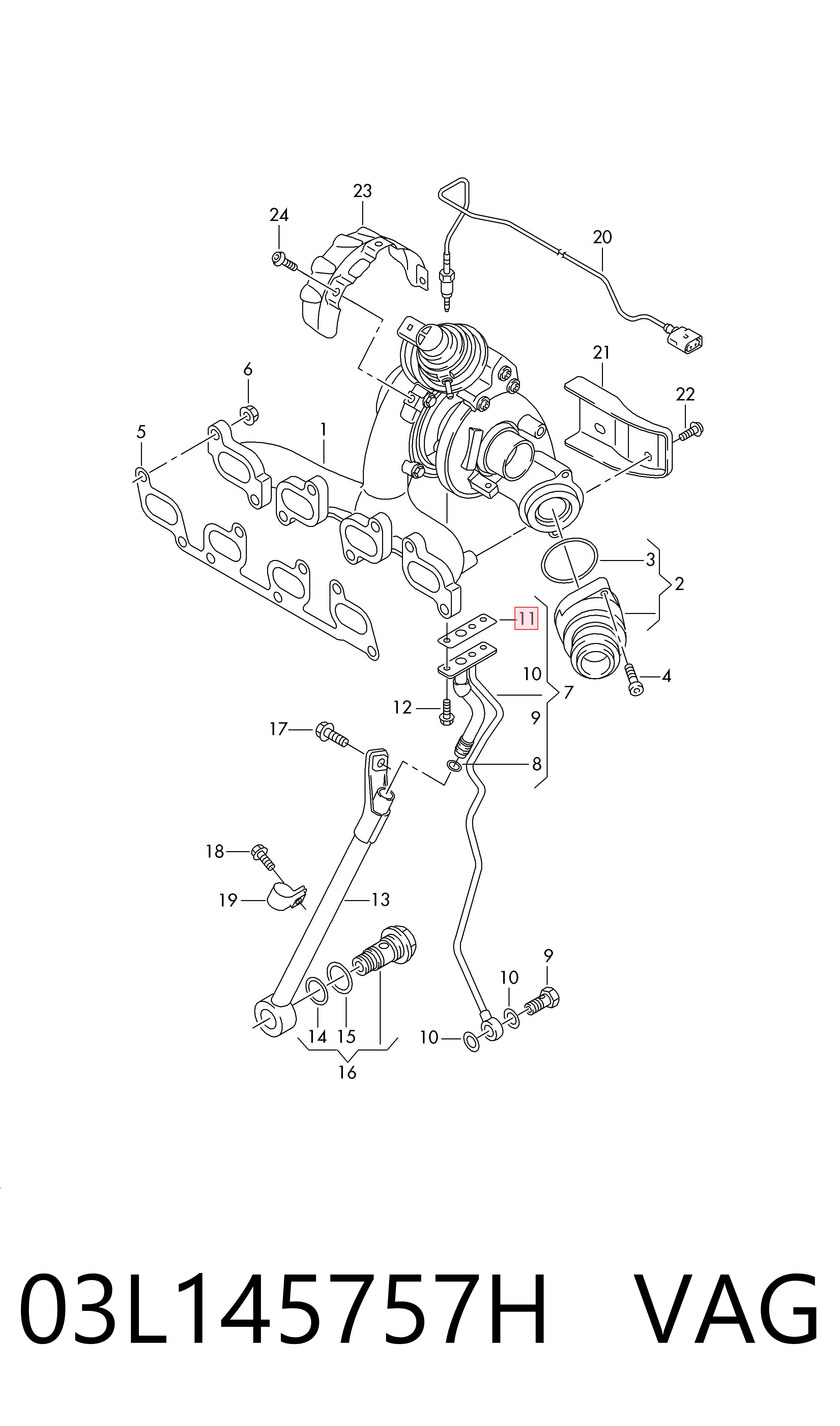 03L145757H VAG Uszczelka turbiny spalin, wylot