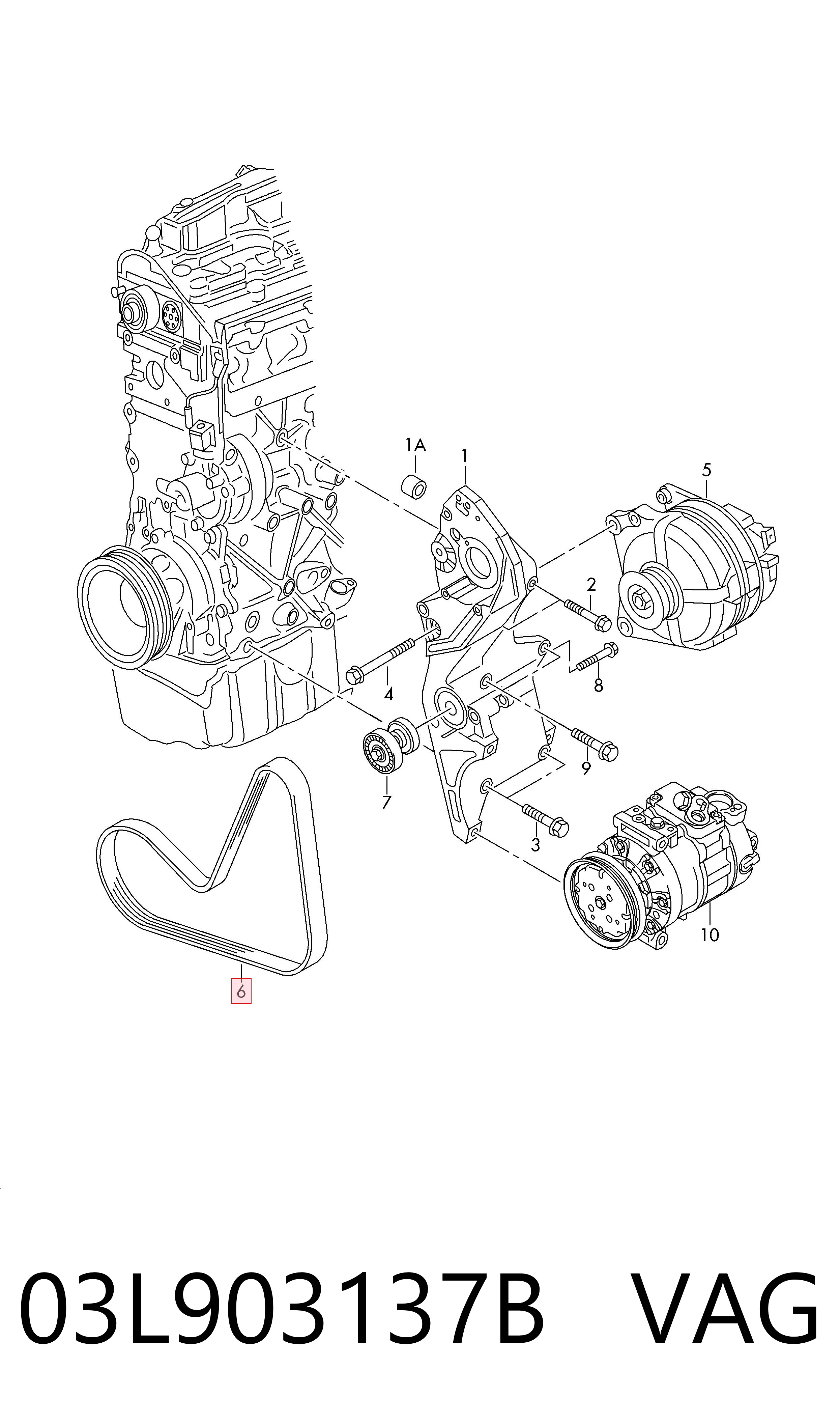 Do koszyka Silnik w komplecie Volkswagen Tiguan I 5N1, 5N2