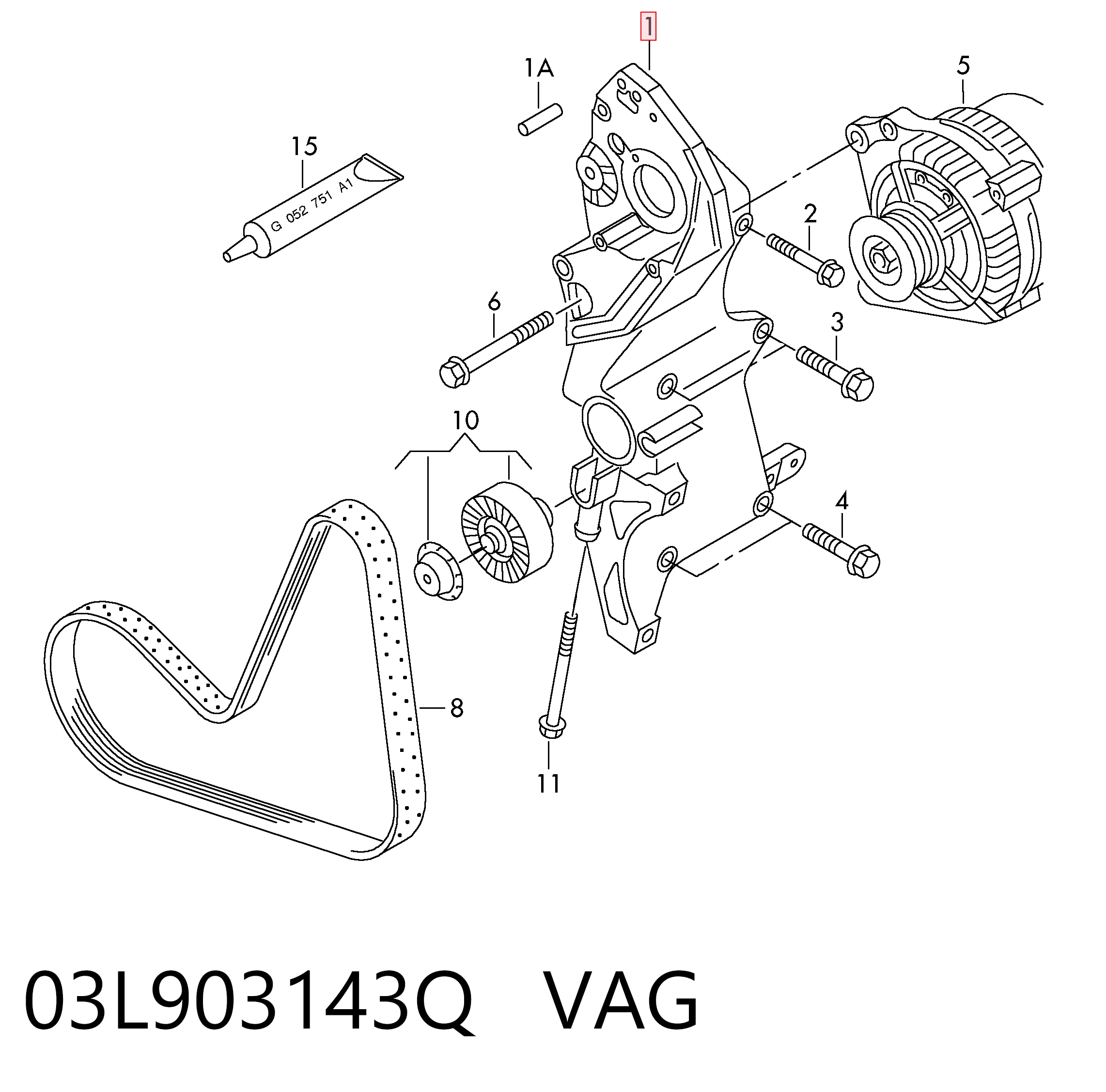 Do koszyka Wspornik alternatora Skoda Fabia II 5J2, 542, 572, 582
