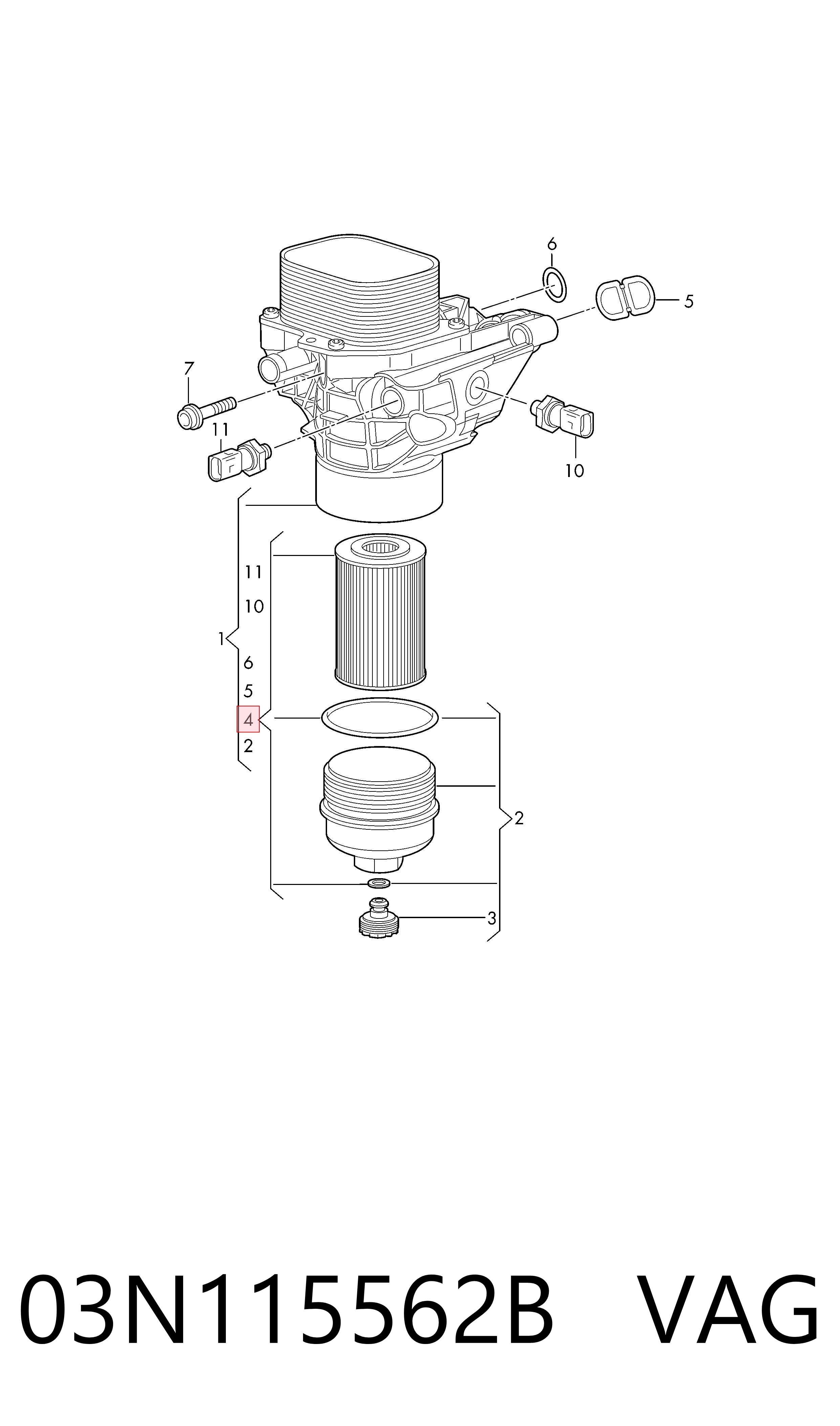 Filtr oleju 03N115562B VAG