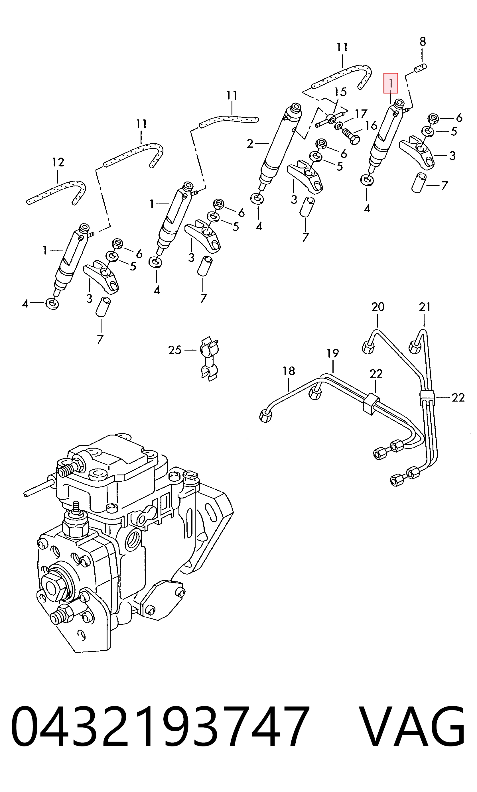 Wtryskiwacz paliwa do Volkswagen Passat B3, B4 3A5, 351, 315