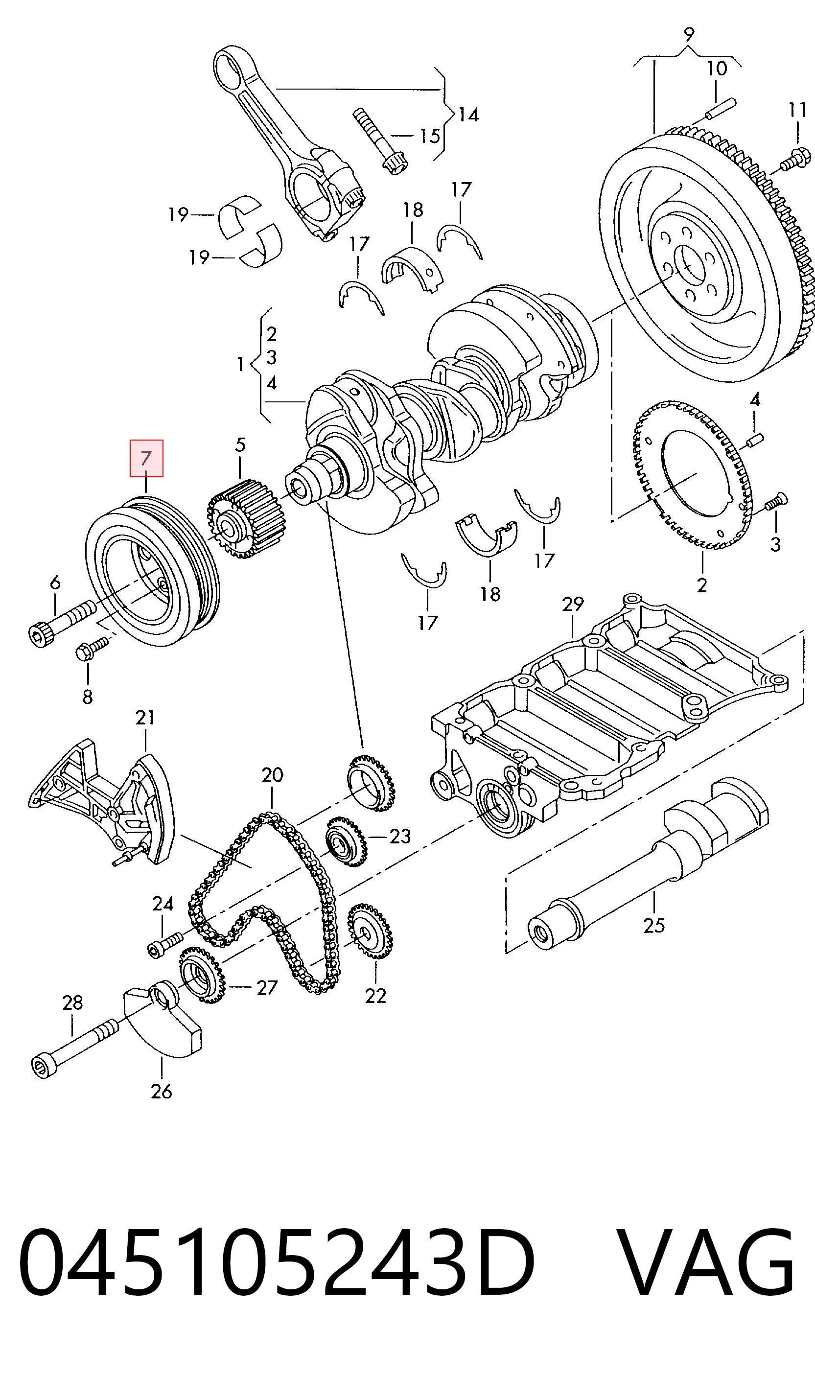 Koło pasowe wału korbowego Volkswagen Polo III hatchback (6N2) (1999 - 2001) cena, od 46,62 USD