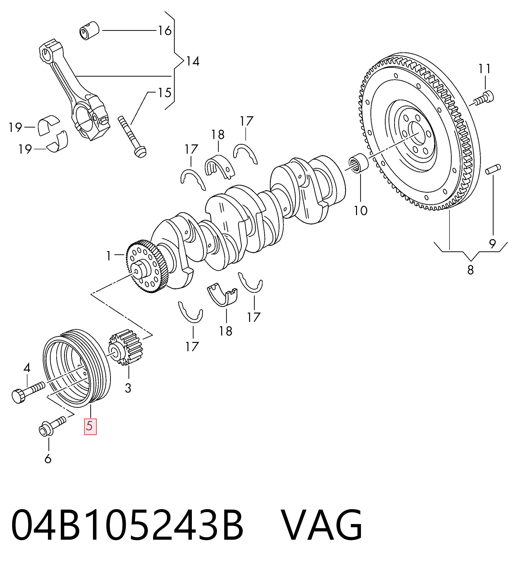 Koło pasowe wału korbowego Audi 80 B2 sedana (81, 85) (1978 - 1986) cena, od 83,82 USD