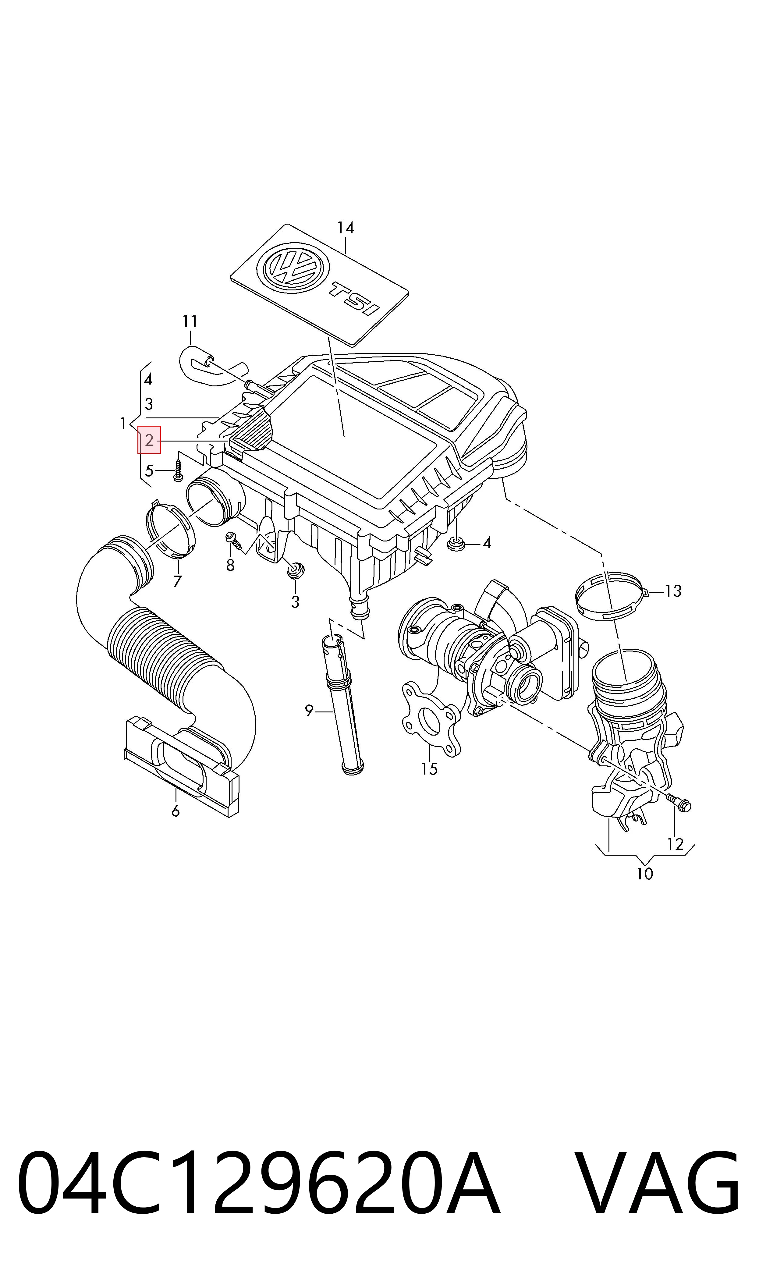 04C129620A VAG Filtr powietrza
