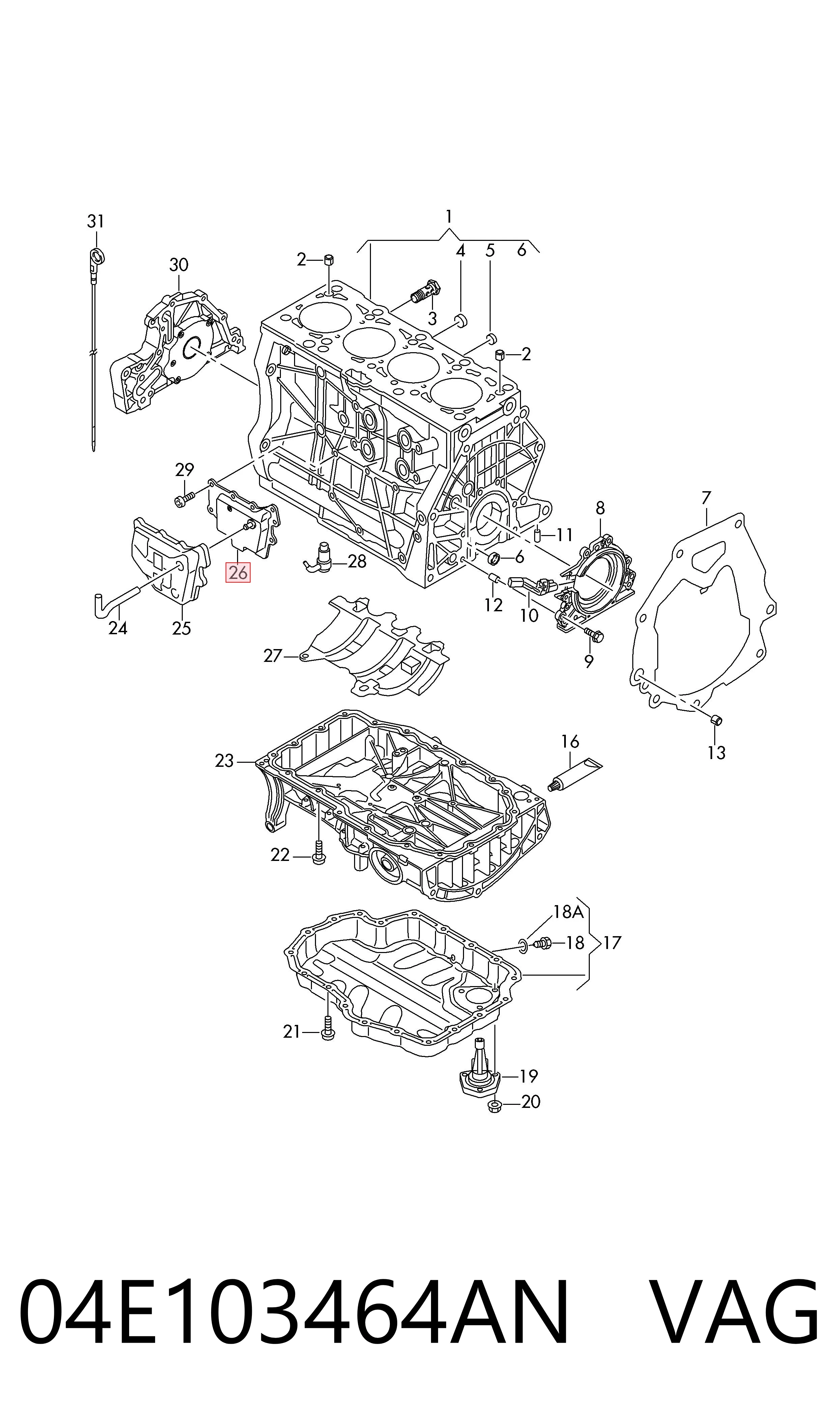 Separator oleju układu wentylacji kadłuda (bloku silnika)  Volkswagen Caddy IV kombi (SAB, SAJ) (2015 - 2026) cena, od 27,84 USD