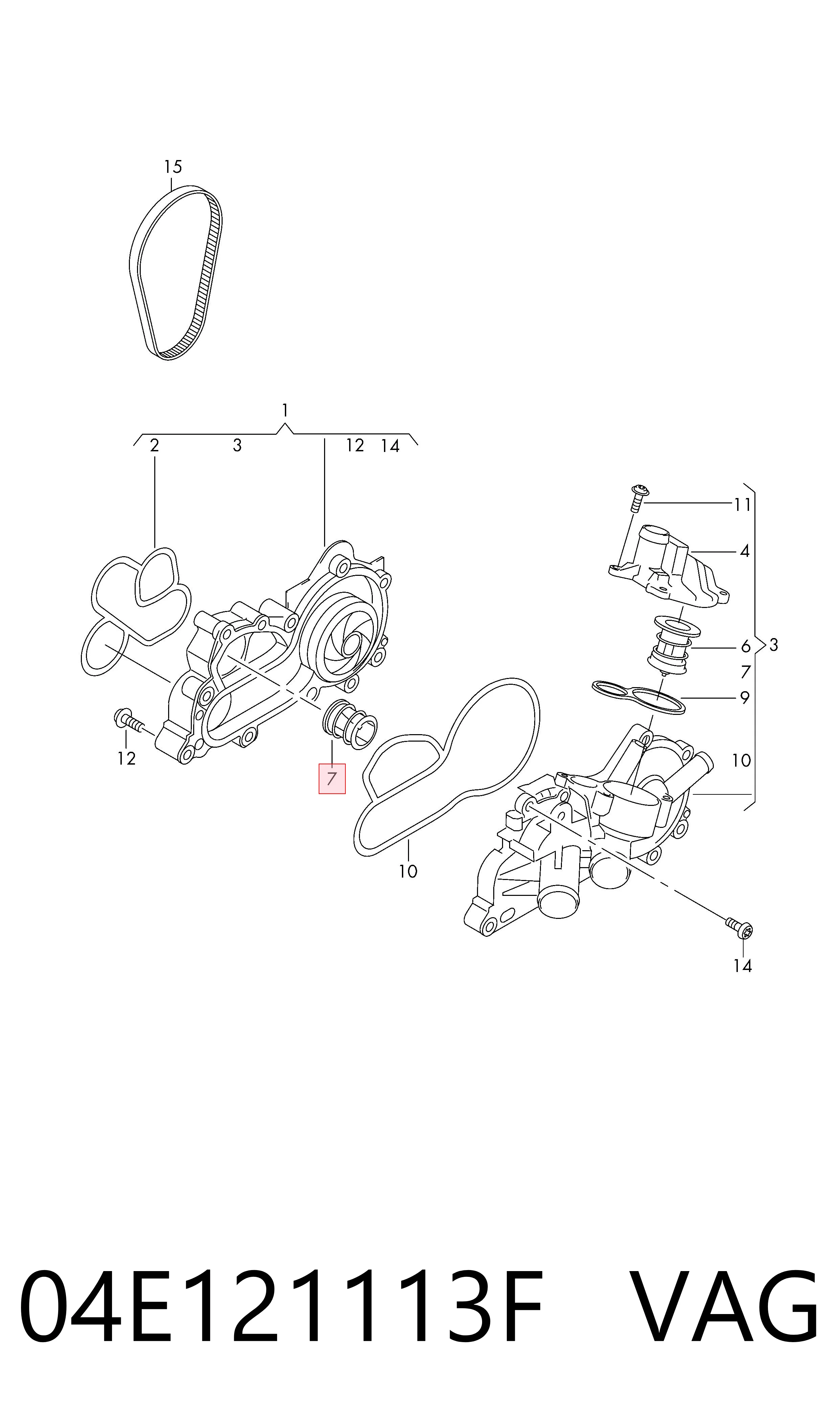 04E121113F VAG Termostat