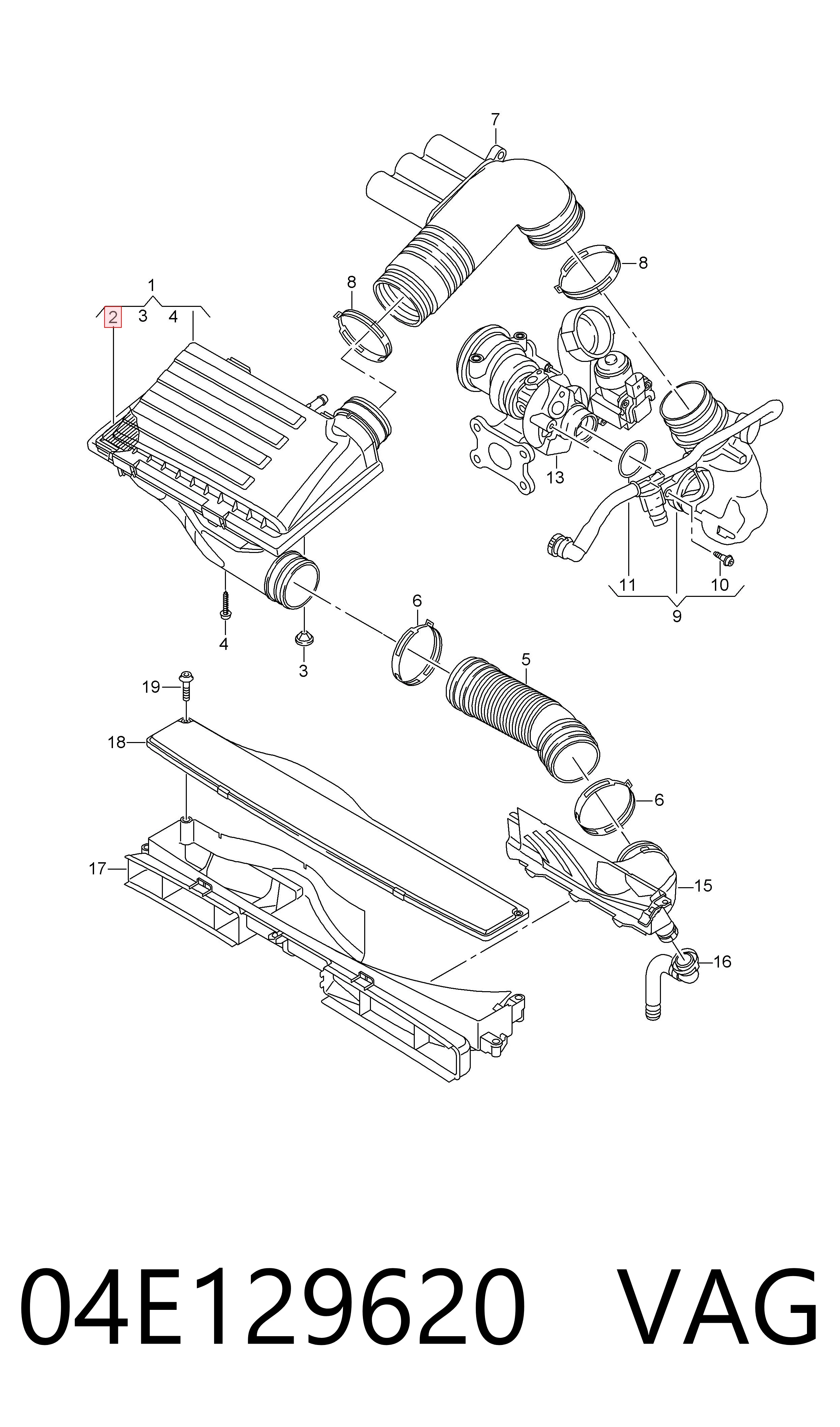 04E129620 VAG Filtr powietrza