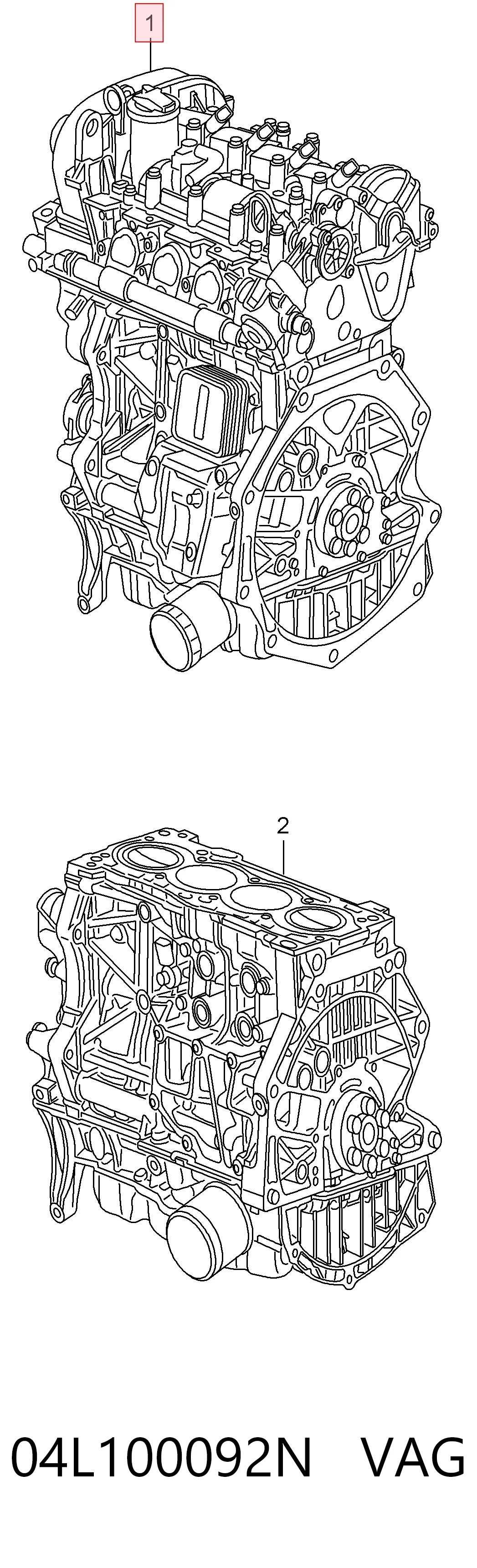 04L100092N VAG Silnik w komplecie