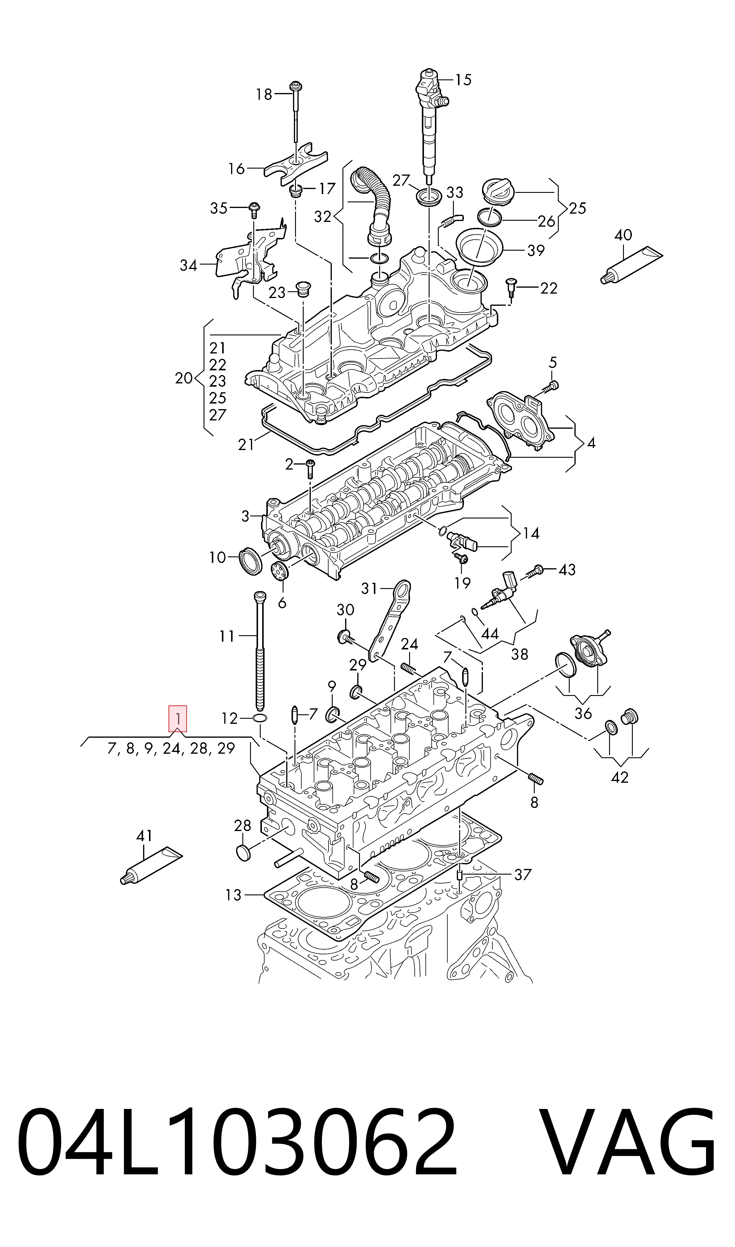 04L103062 VAG Głowica cylindrów