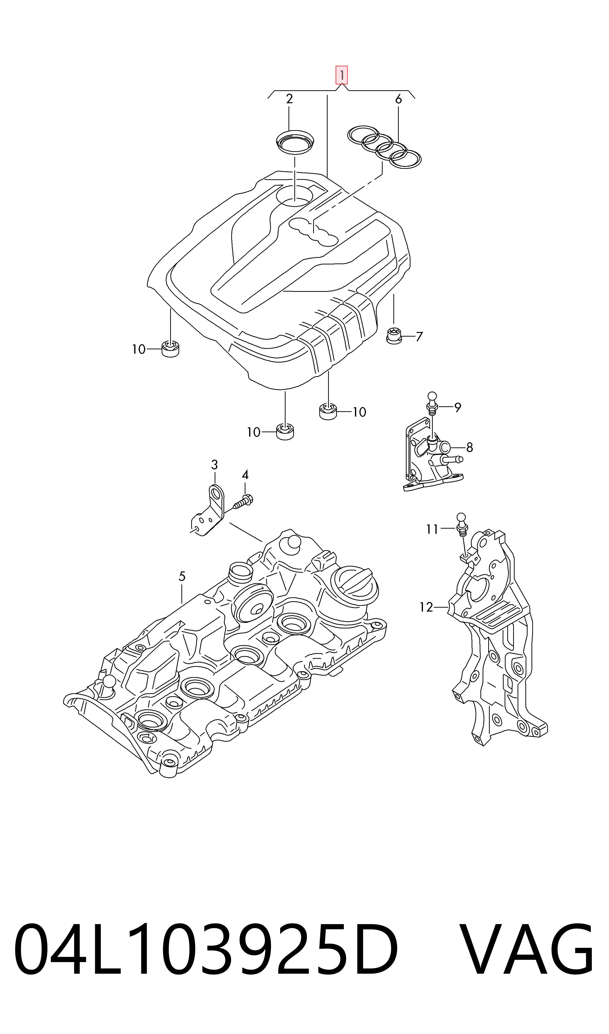 Pokrywa silnika dekoracyjna Audi A6 C7 sedana (4G2, 4GC) (2010 - 2019) cena, od 105,74 USD