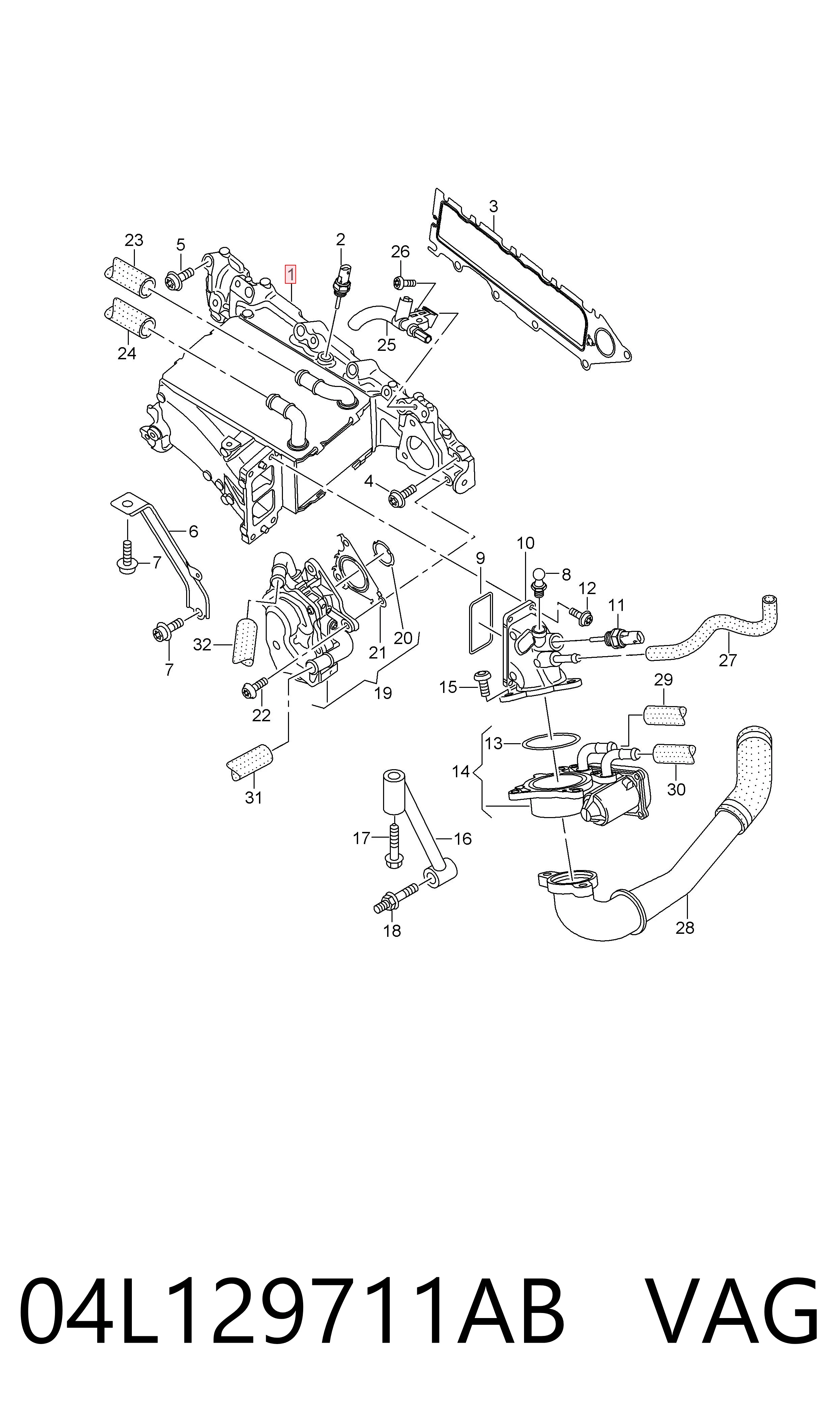 04L129711AB VAG Kolektor ssący