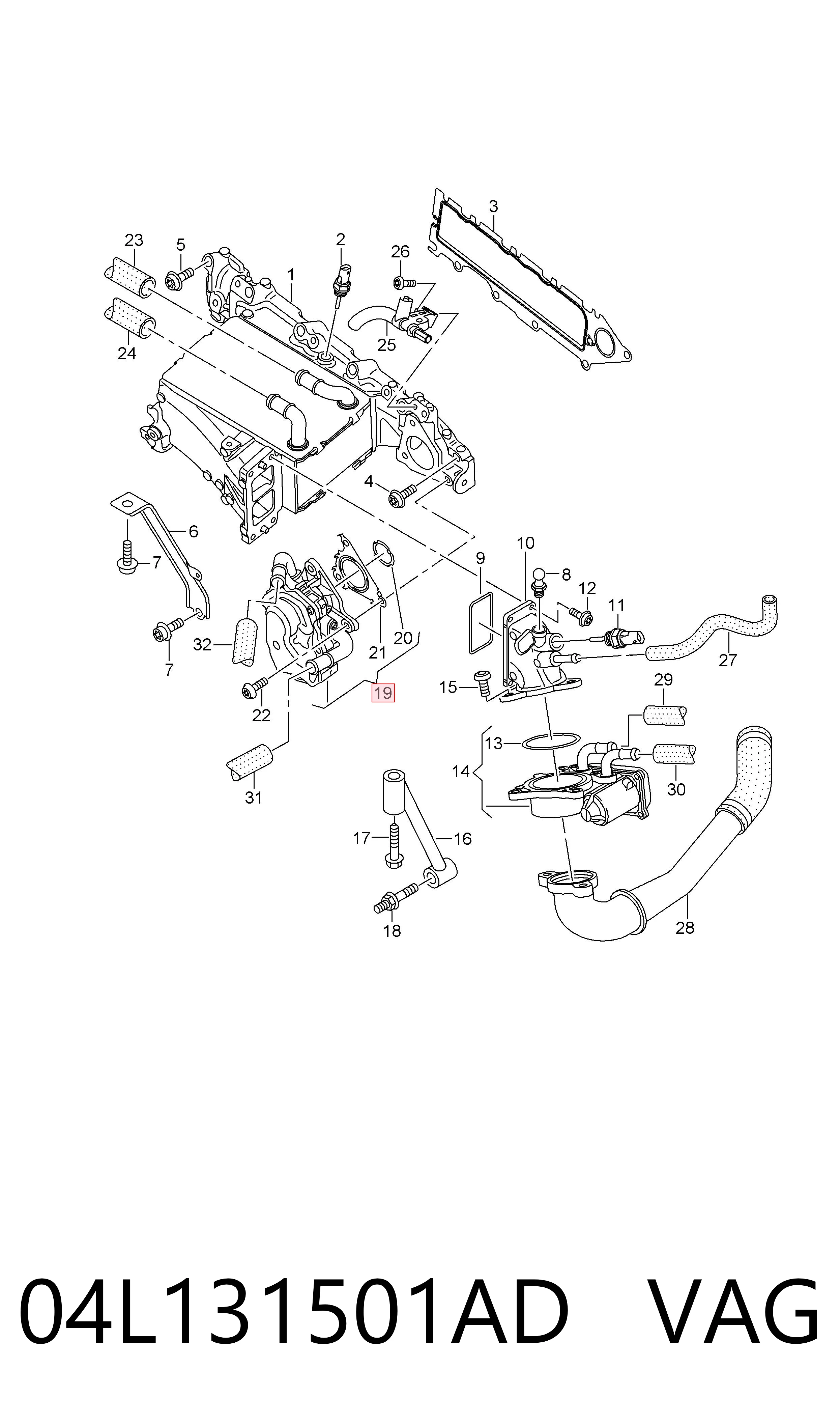 04L131501AD VAG Zawór recyrkulacji spalin EGR