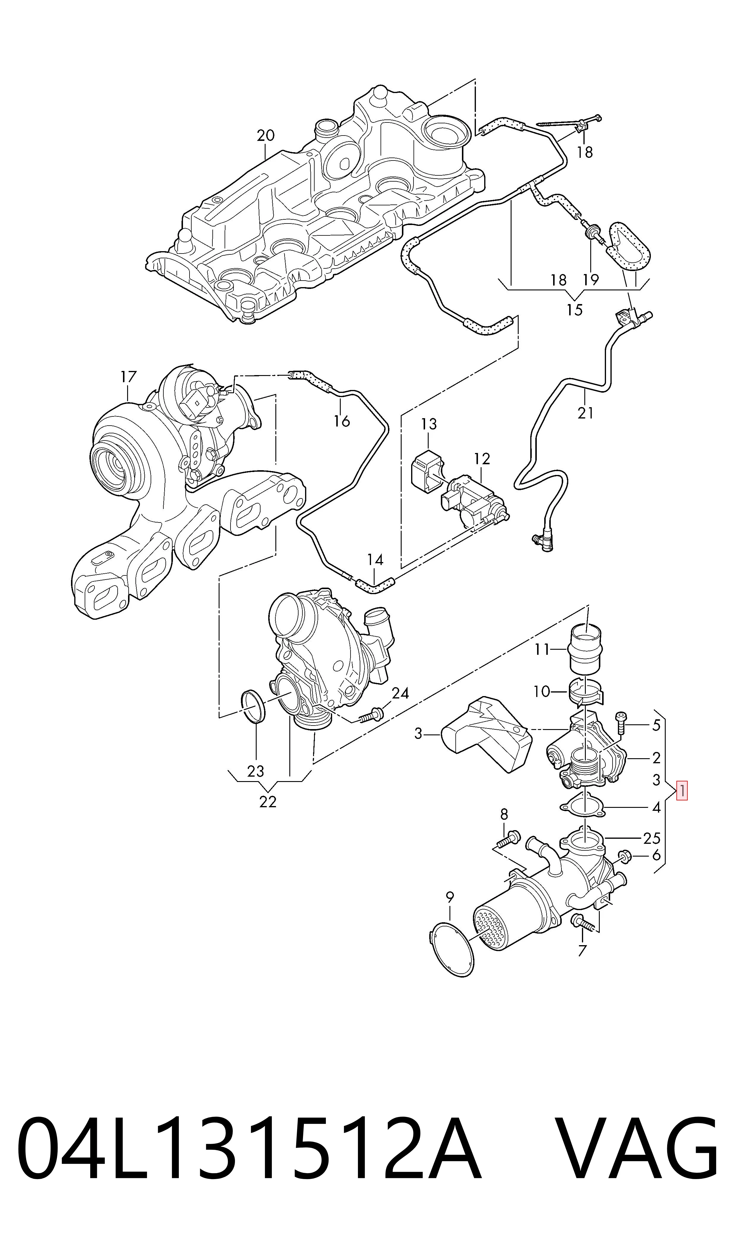 04L131512A VAG Chłodnica układu recyrkulacji spalin EGR