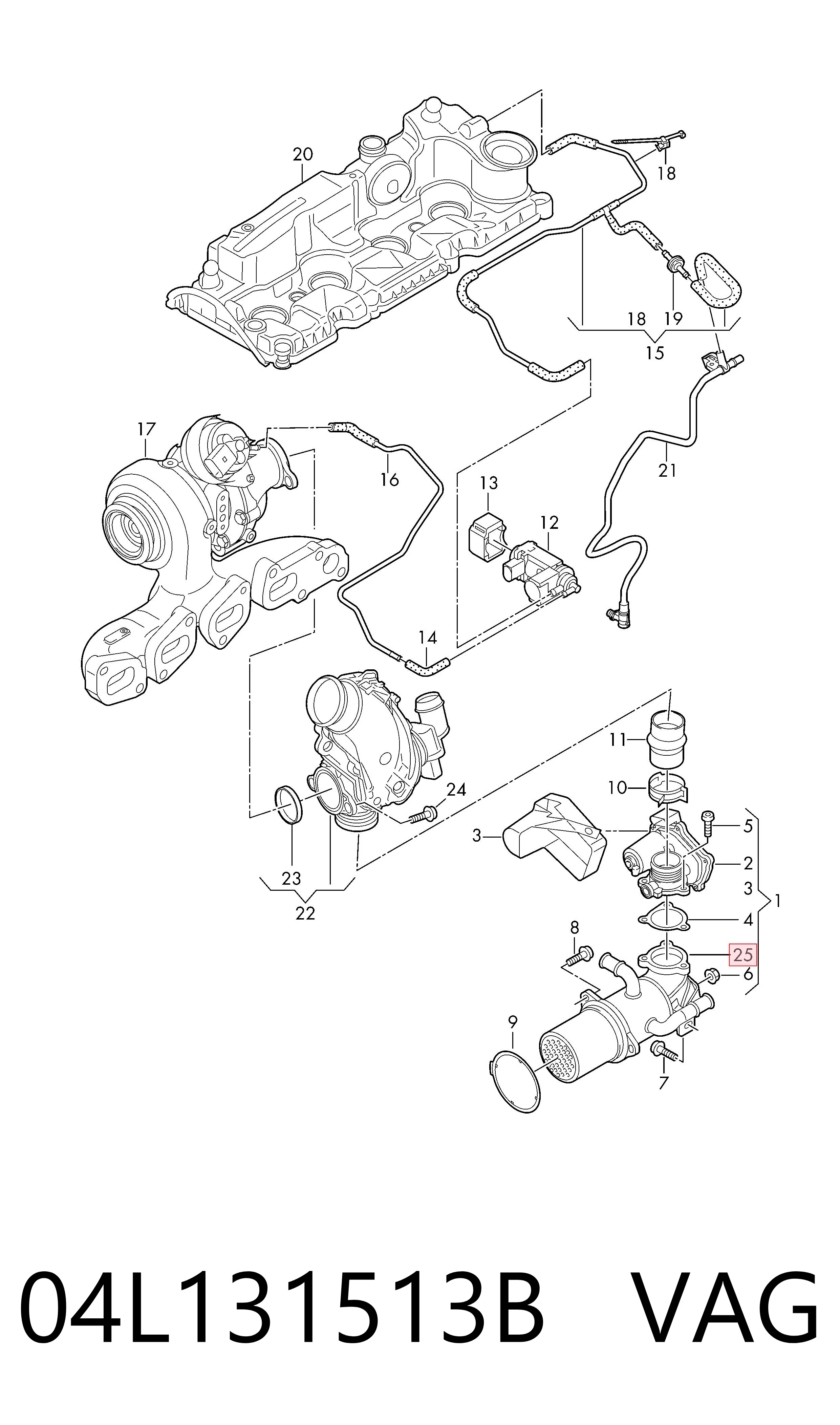 04L131513B VAG Chłodnica układu recyrkulacji spalin EGR