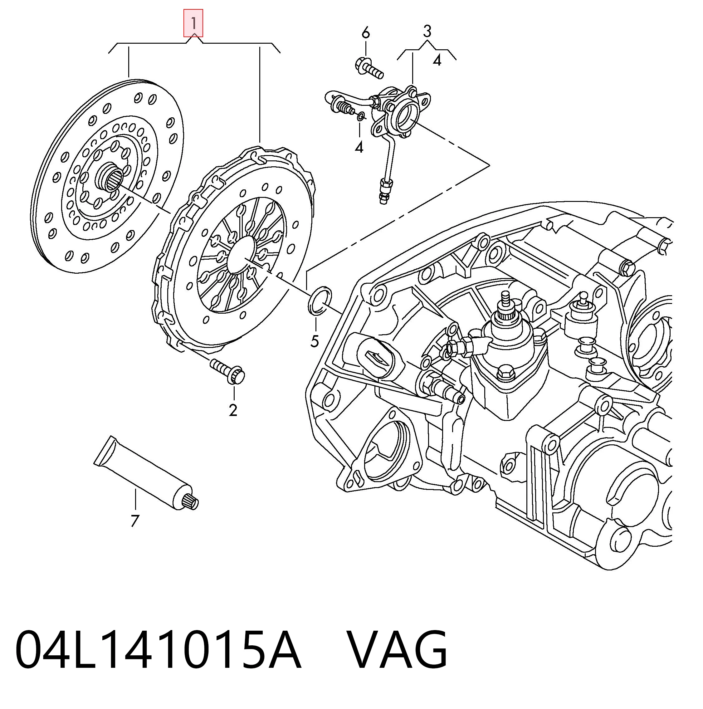 Zestaw sprzęgła (3 części) VAG 04L141015A cena, od 187,28 USD