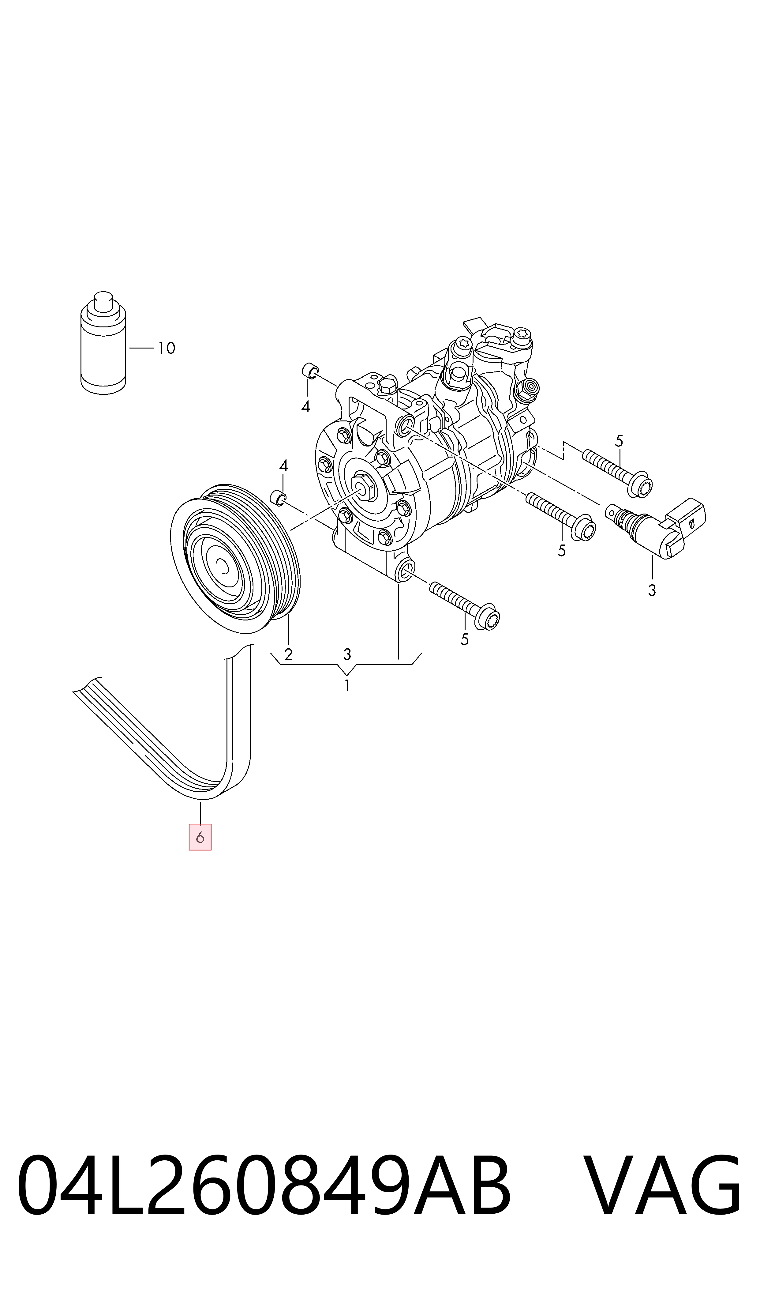 Pas napędowy mechanizmów VAG 04L260849AB cena, od 15,27 USD