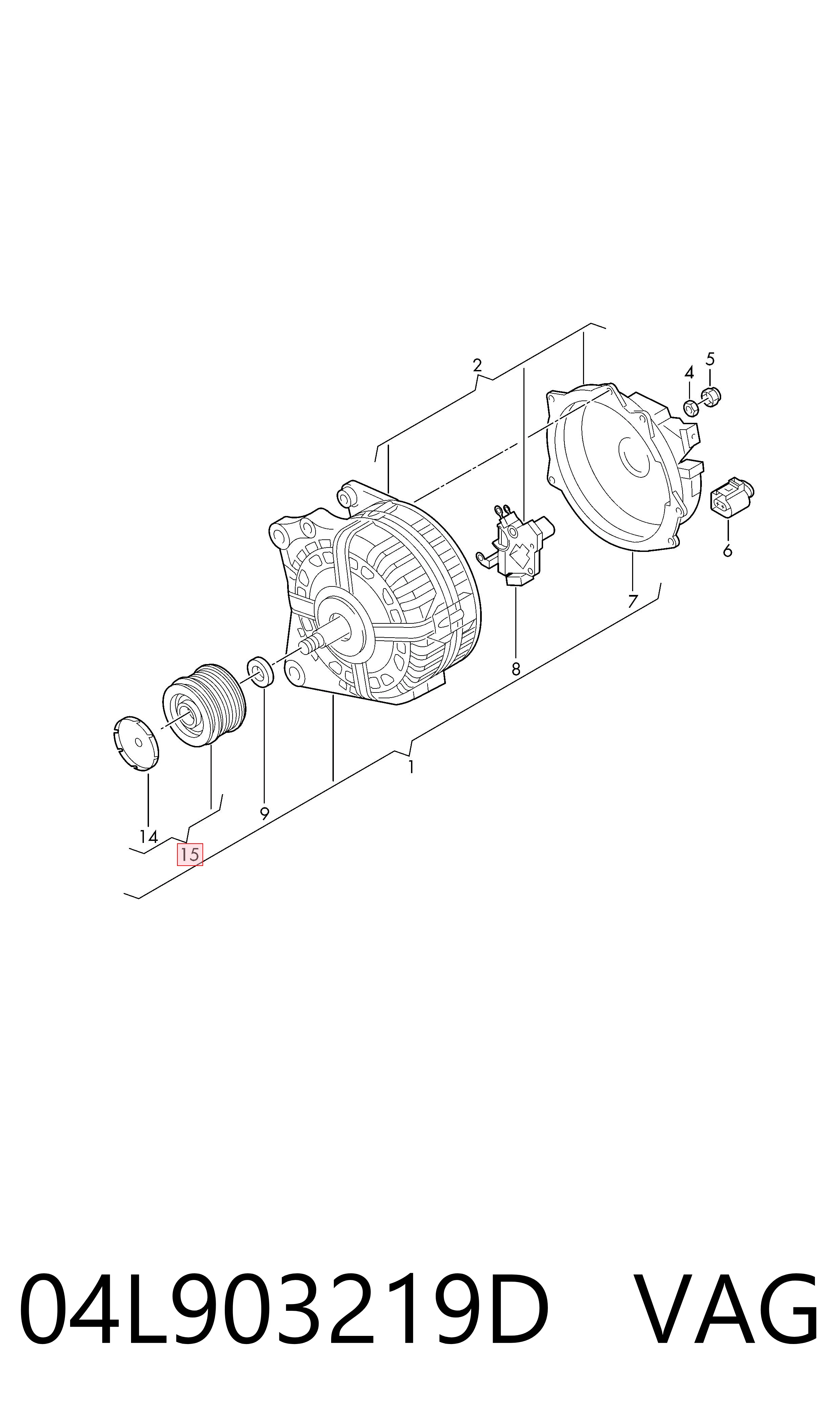 04L903219D VAG Koło pasowe alternatora