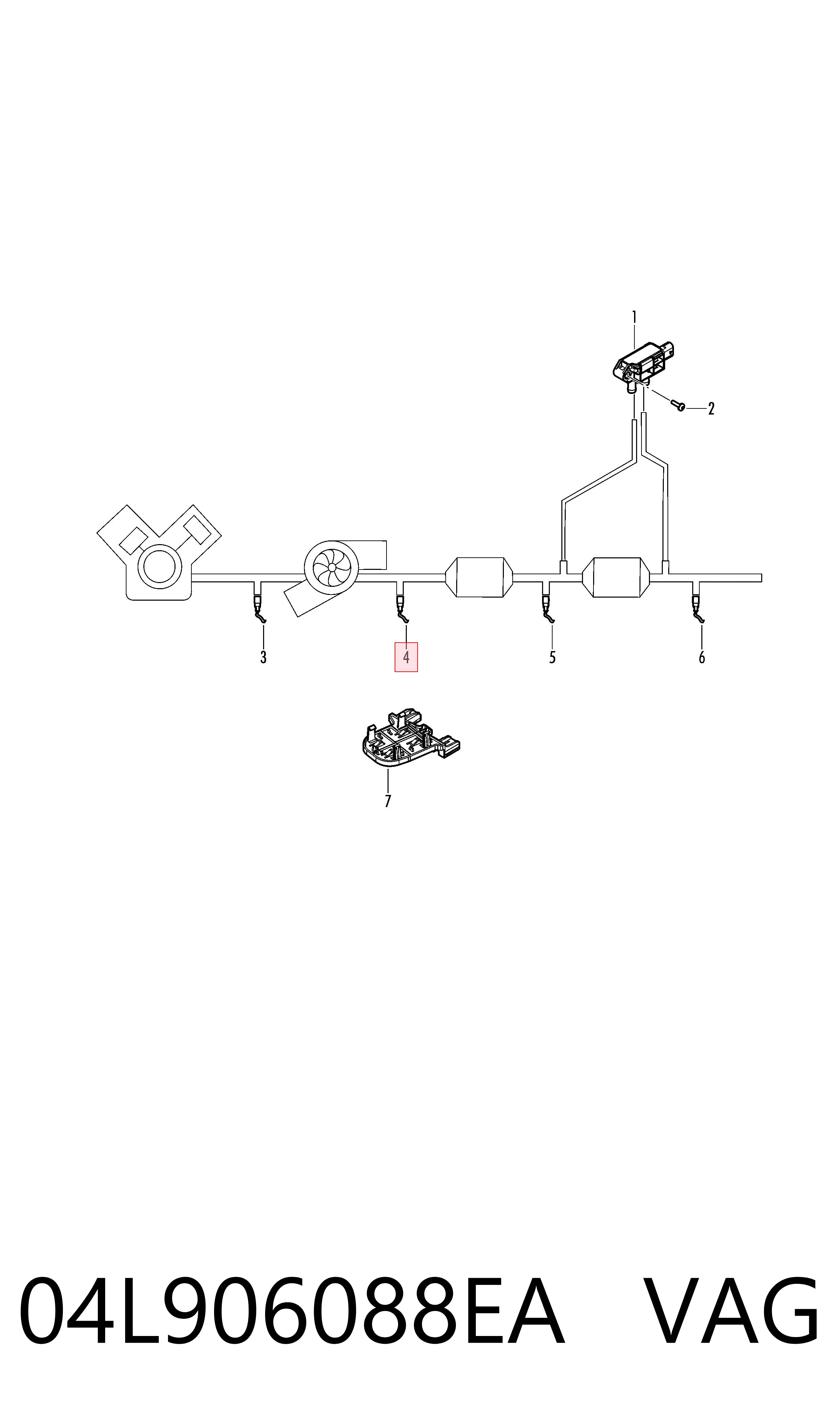 04L906088EA VAG Czujnik temperatury spalin, przed katalizatorem