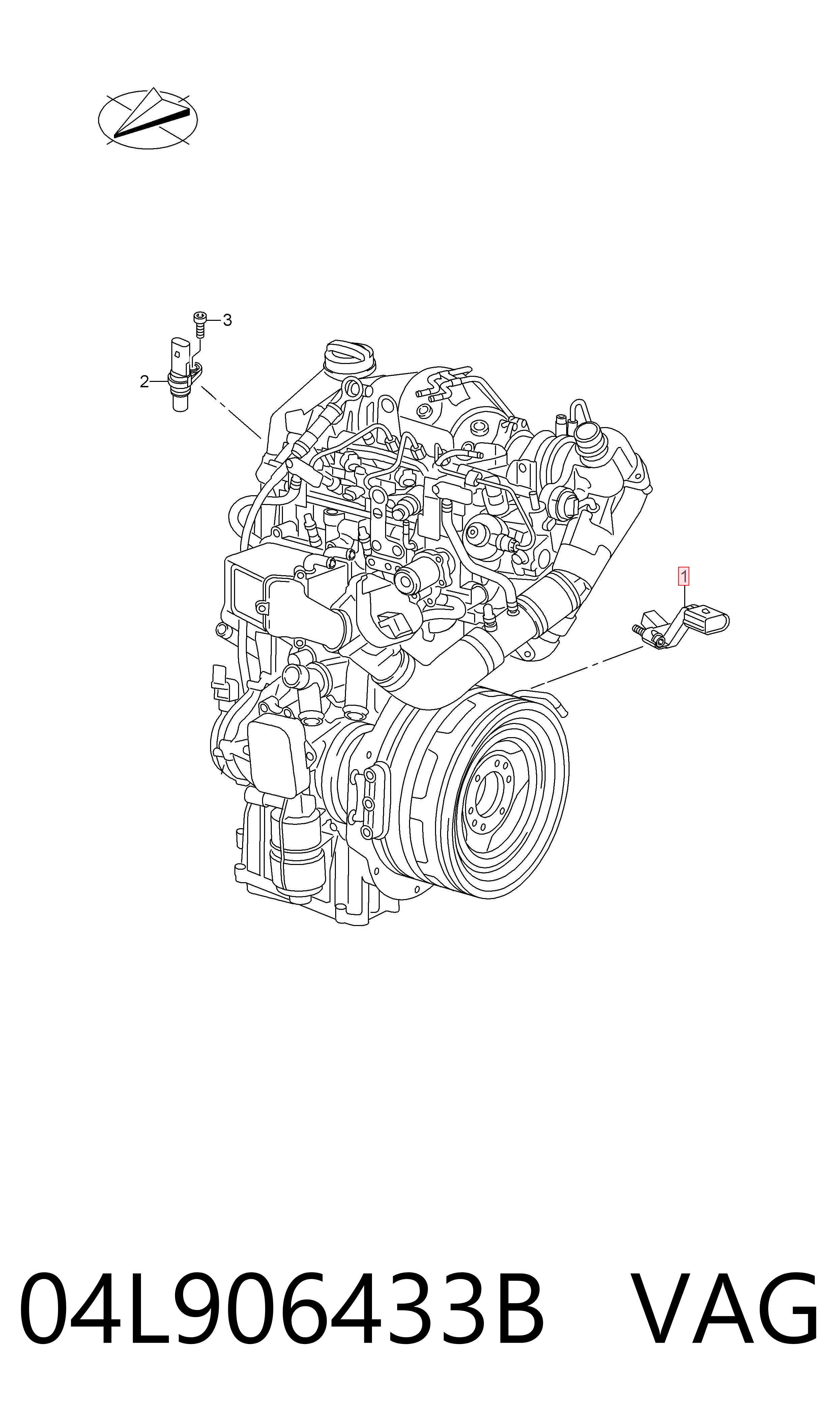 04L906433B VAG Czujnik położenia wału korbowego