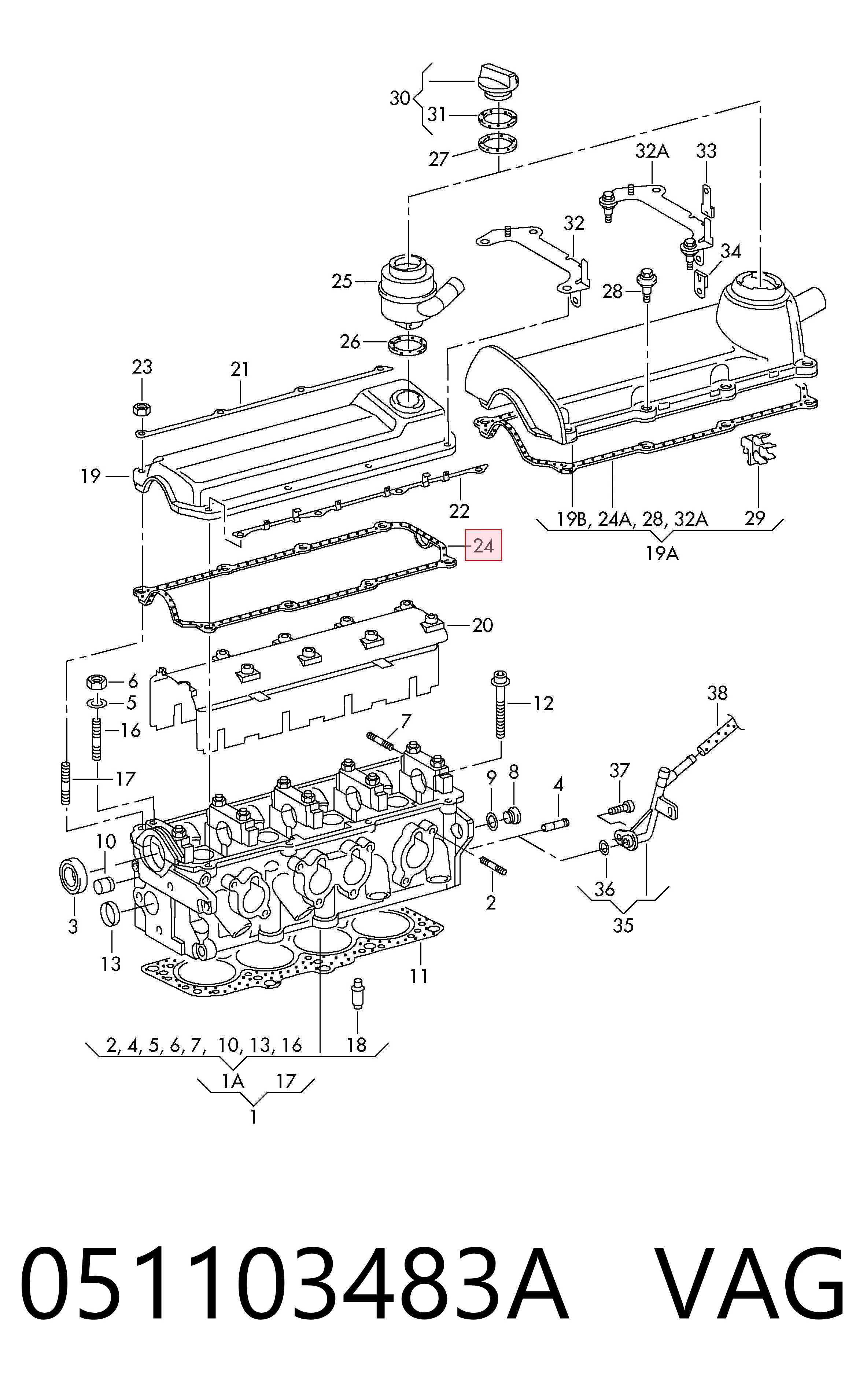 Uszczelka pokrywy zaworowej silnika Audi A6 C4 kombi (4A5) (1994 - 1998) cena, od 10,97 USD