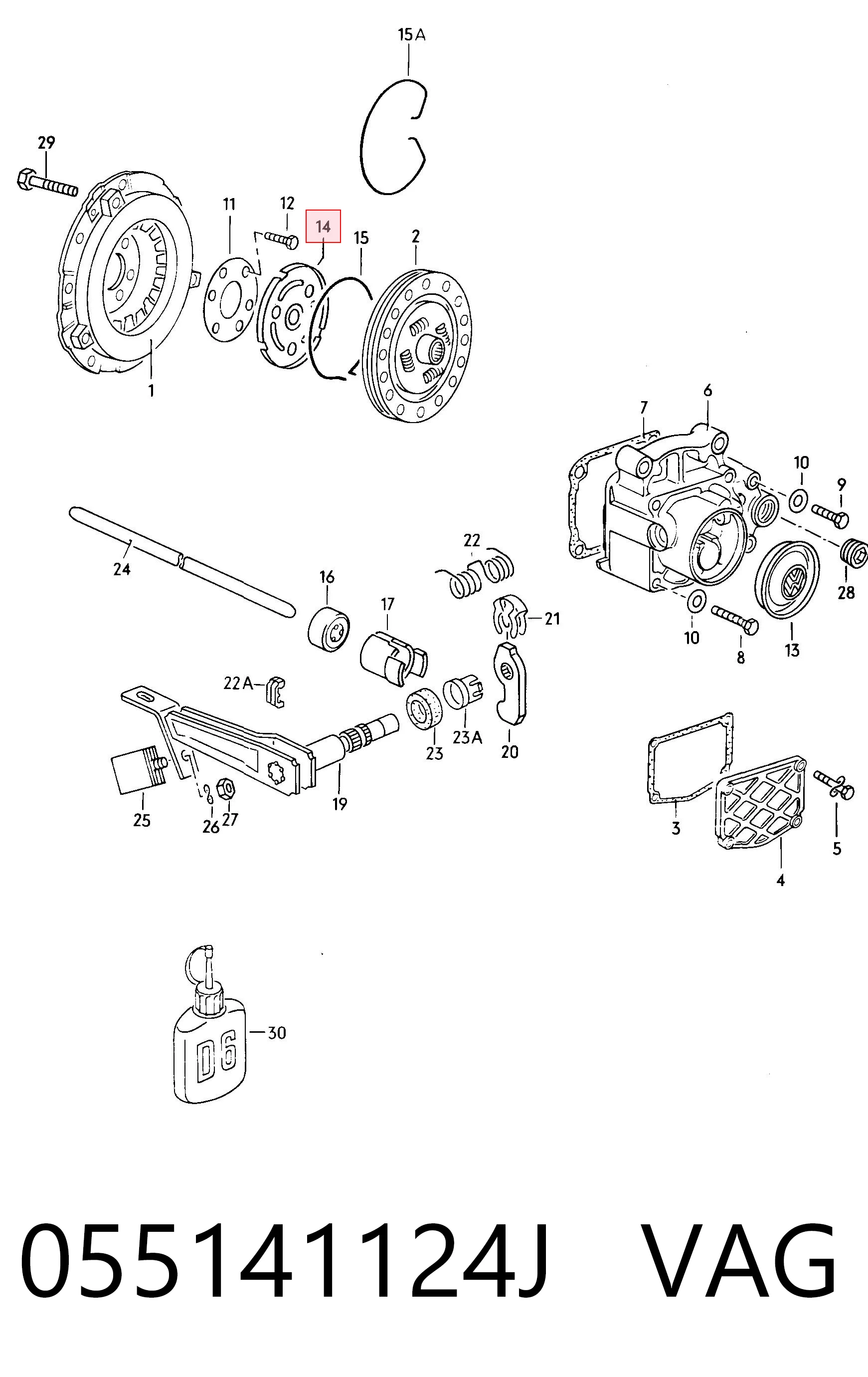 055141124J VAG Separator sprzęgła
