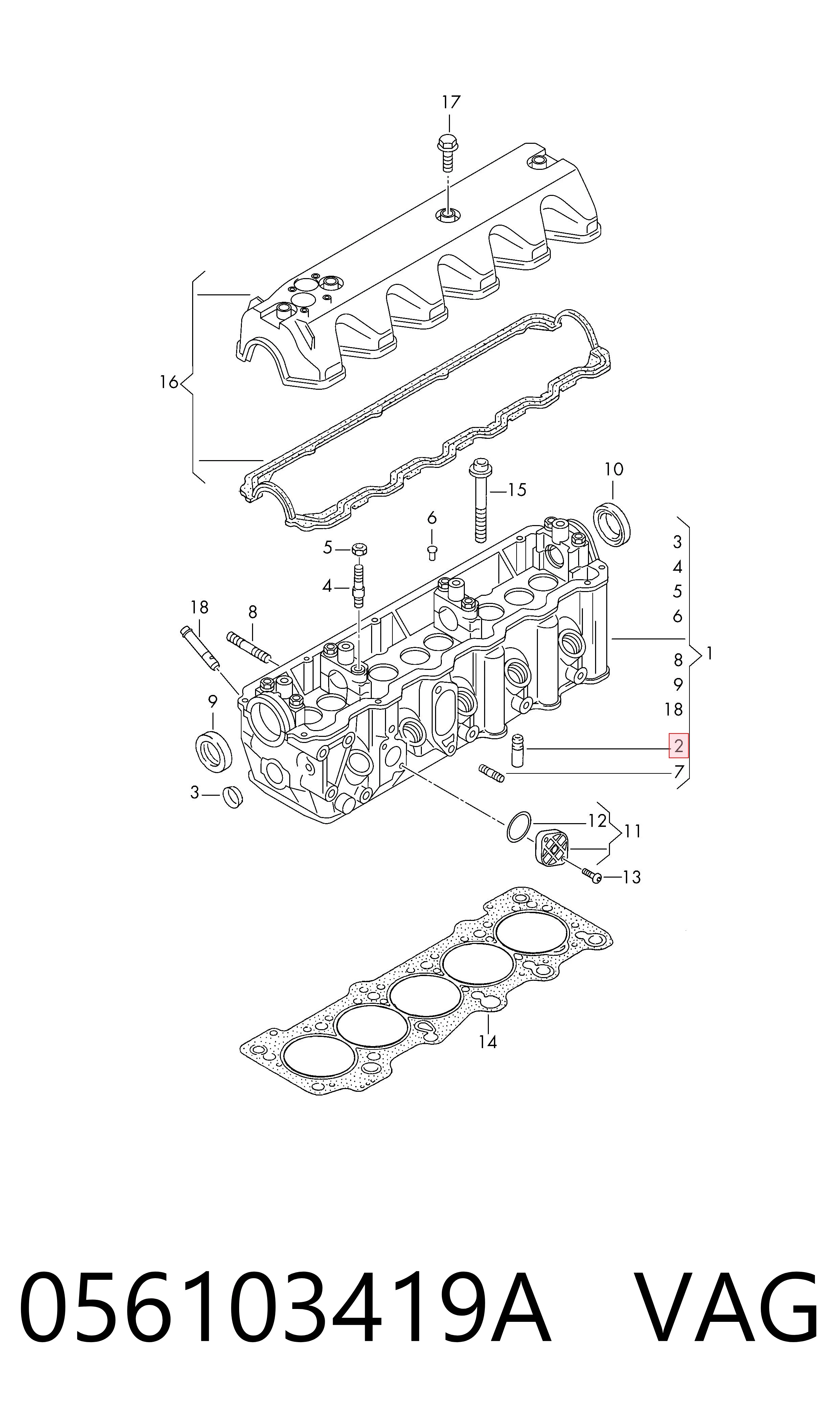 Prowadnica zaworu do Volkswagen Passat B2 32B