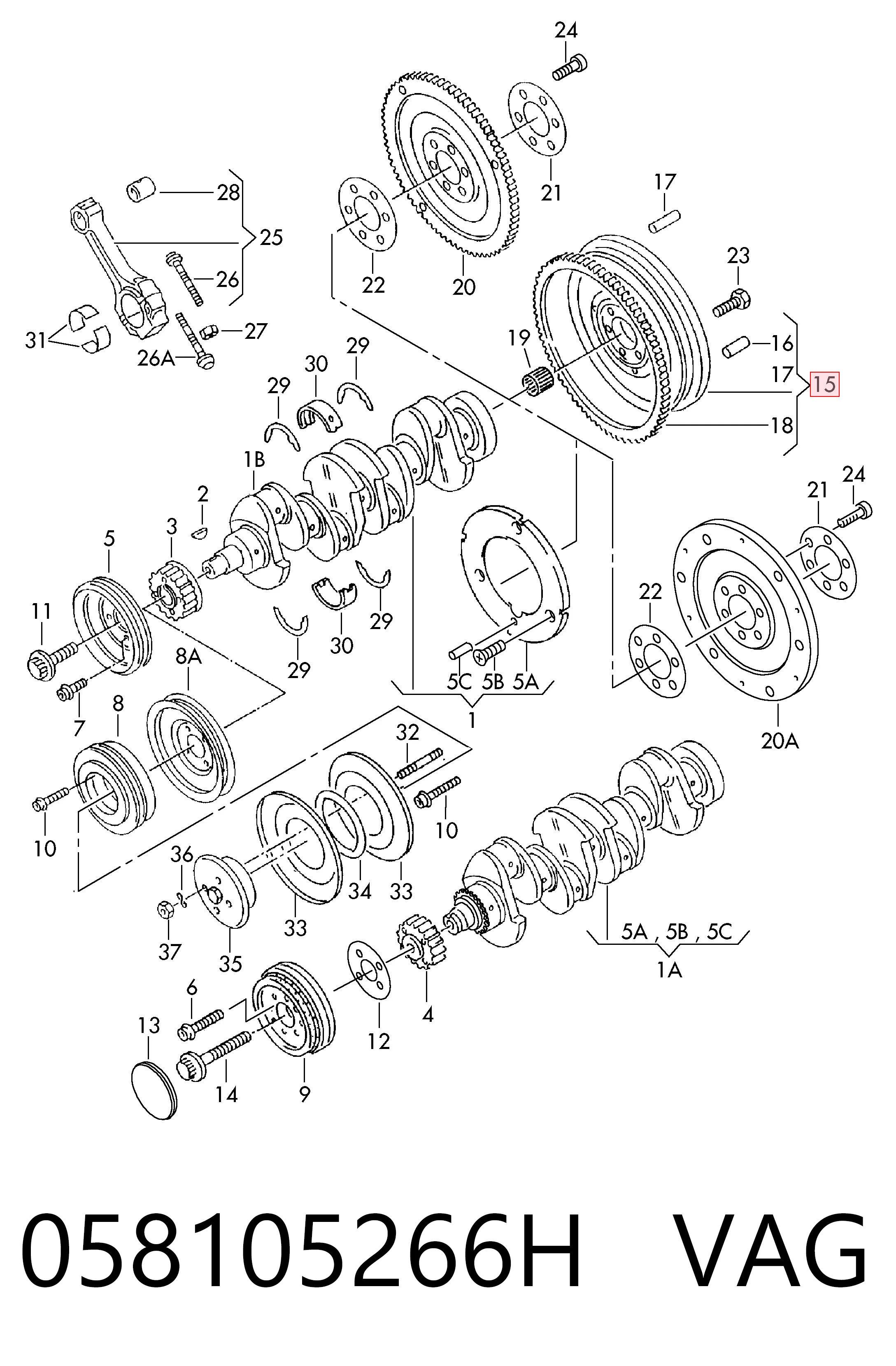 Koło zamachowe silnika Audi A6 C5 sedana (4B2, 4B4) (1997 - 2005) cena, od 153,44 USD