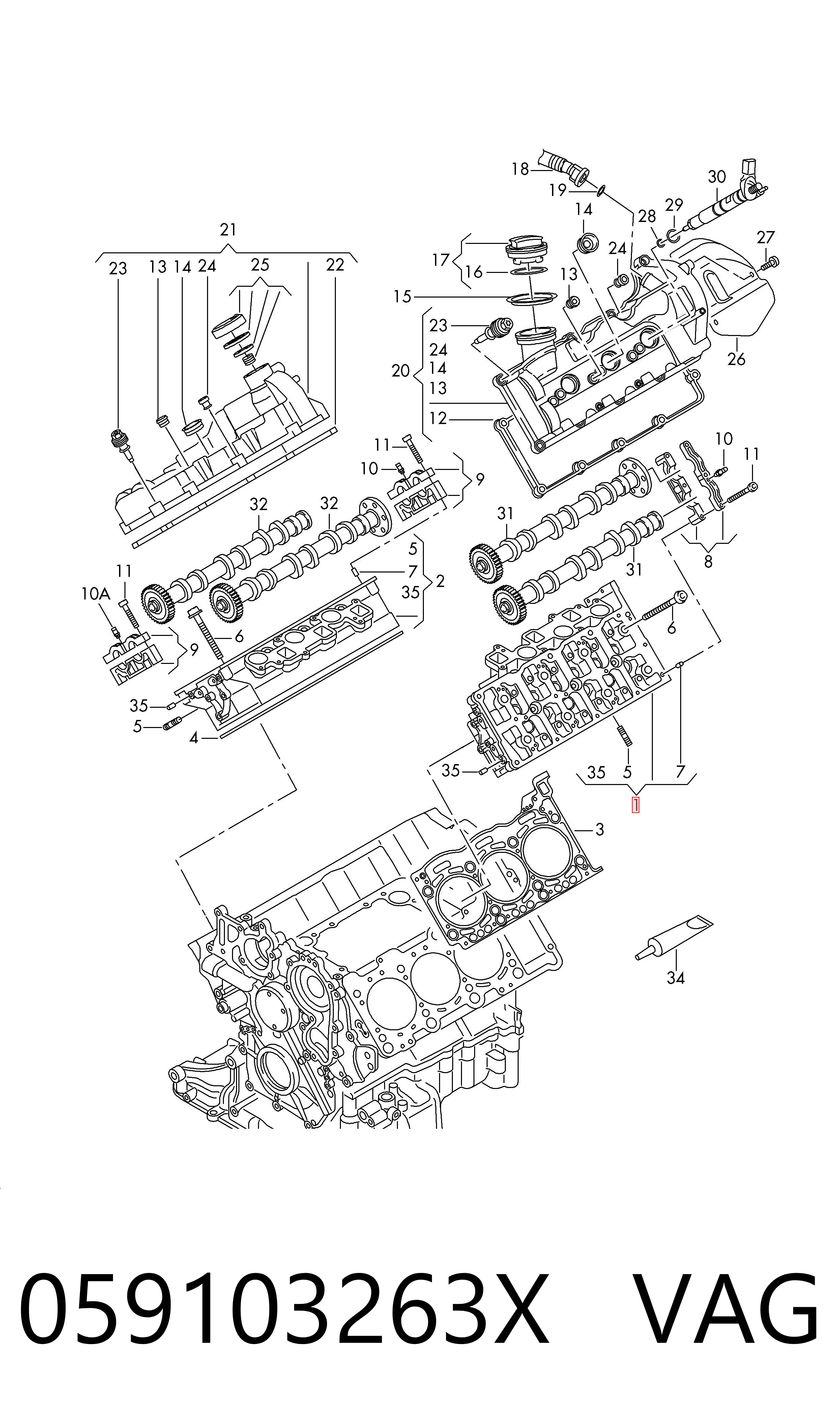 Głowica cylindrów do Audi Q7  4LB