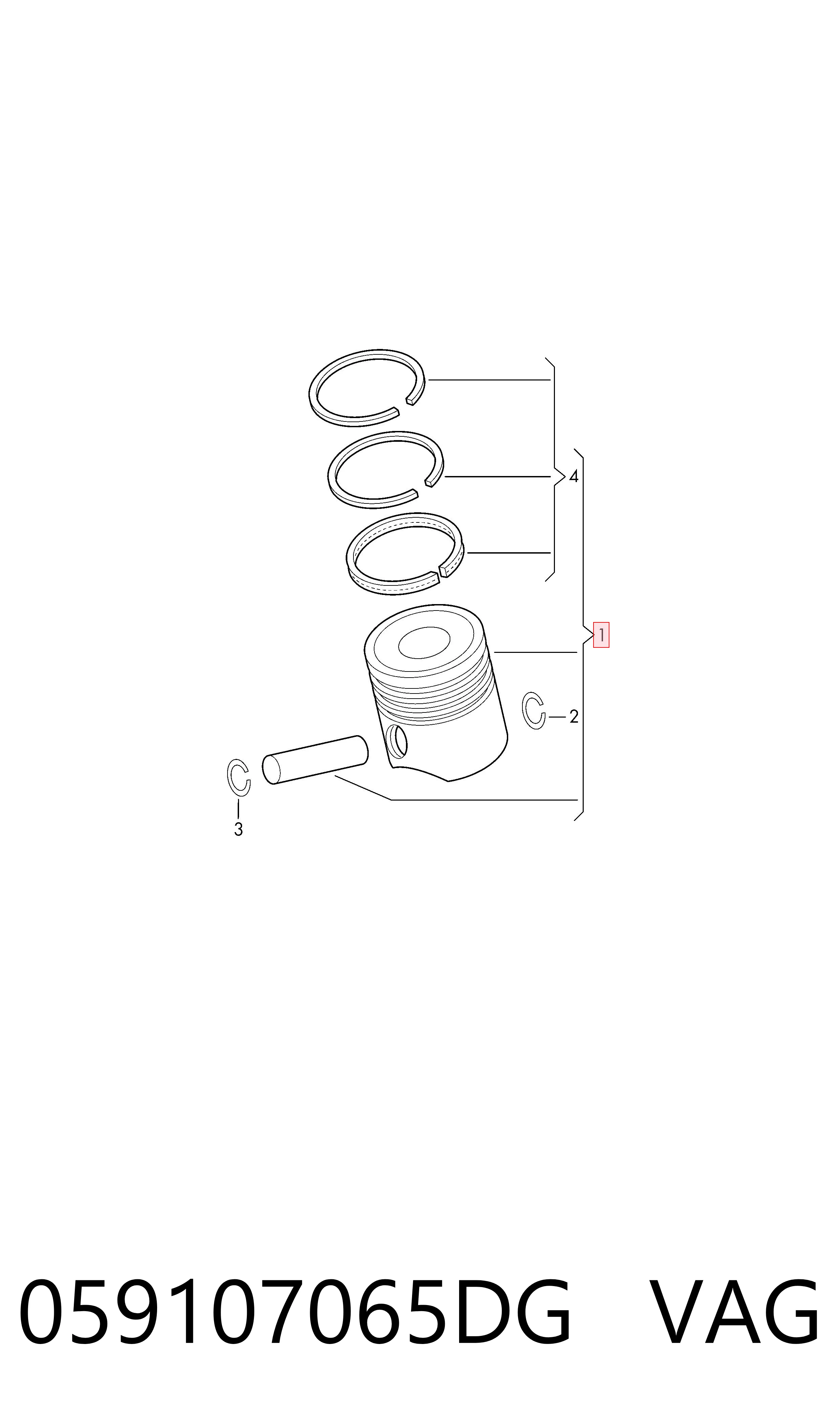 Tłok, komplet do jednego cylindru, STD do Volkswagen Touareg II 7P5, 7P6