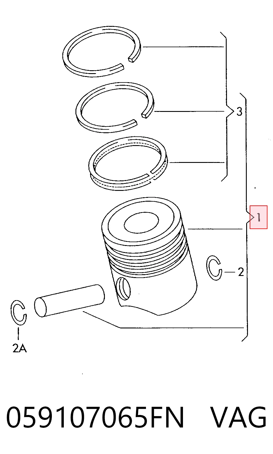Tłok, komplet do jednego cylindru, STD do Volkswagen Touareg I 7LA, 7L6, 7L7