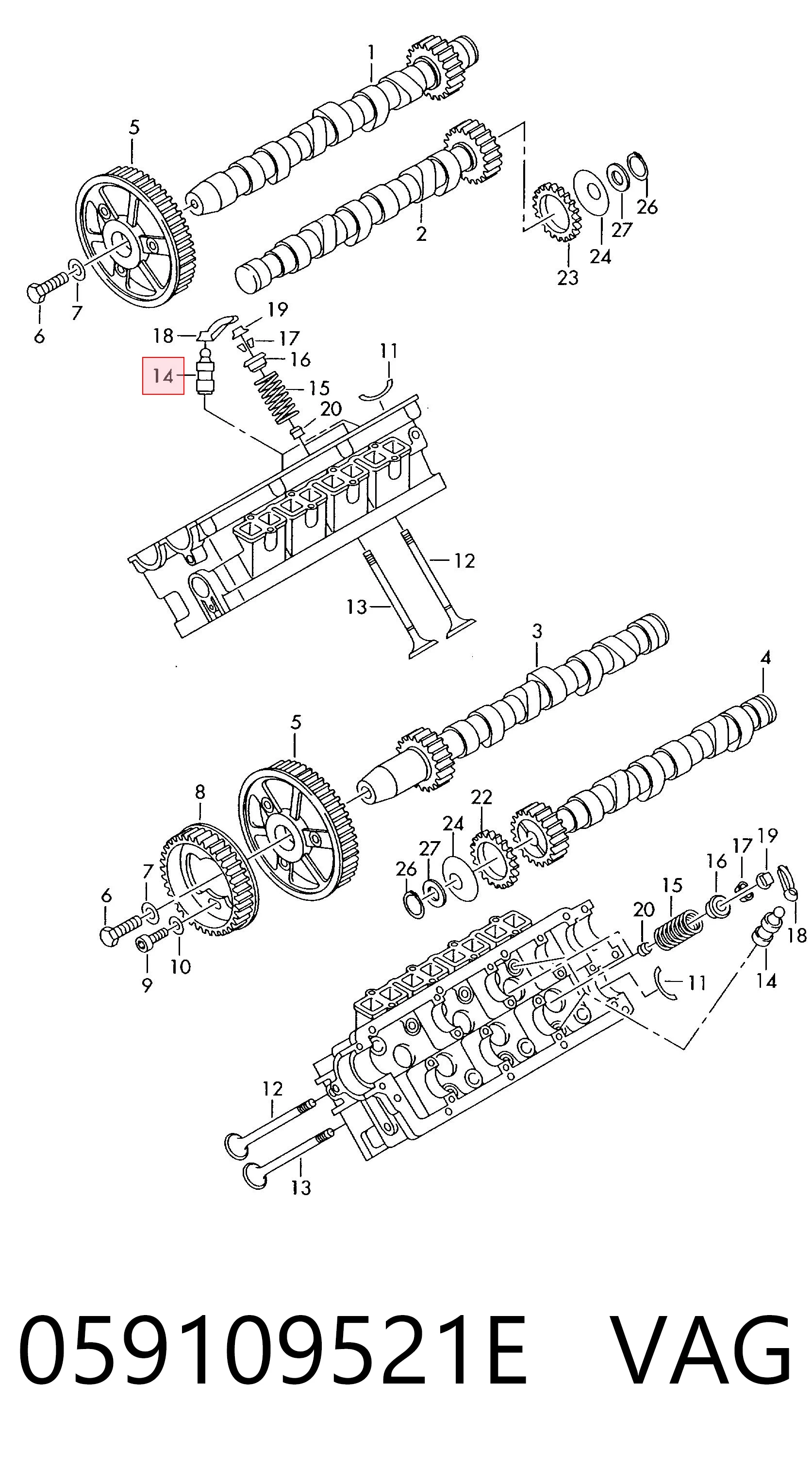  Kompensator hydrauliczny (popychacz hydrauliczny), popychacz zaworu Opel Zafira 