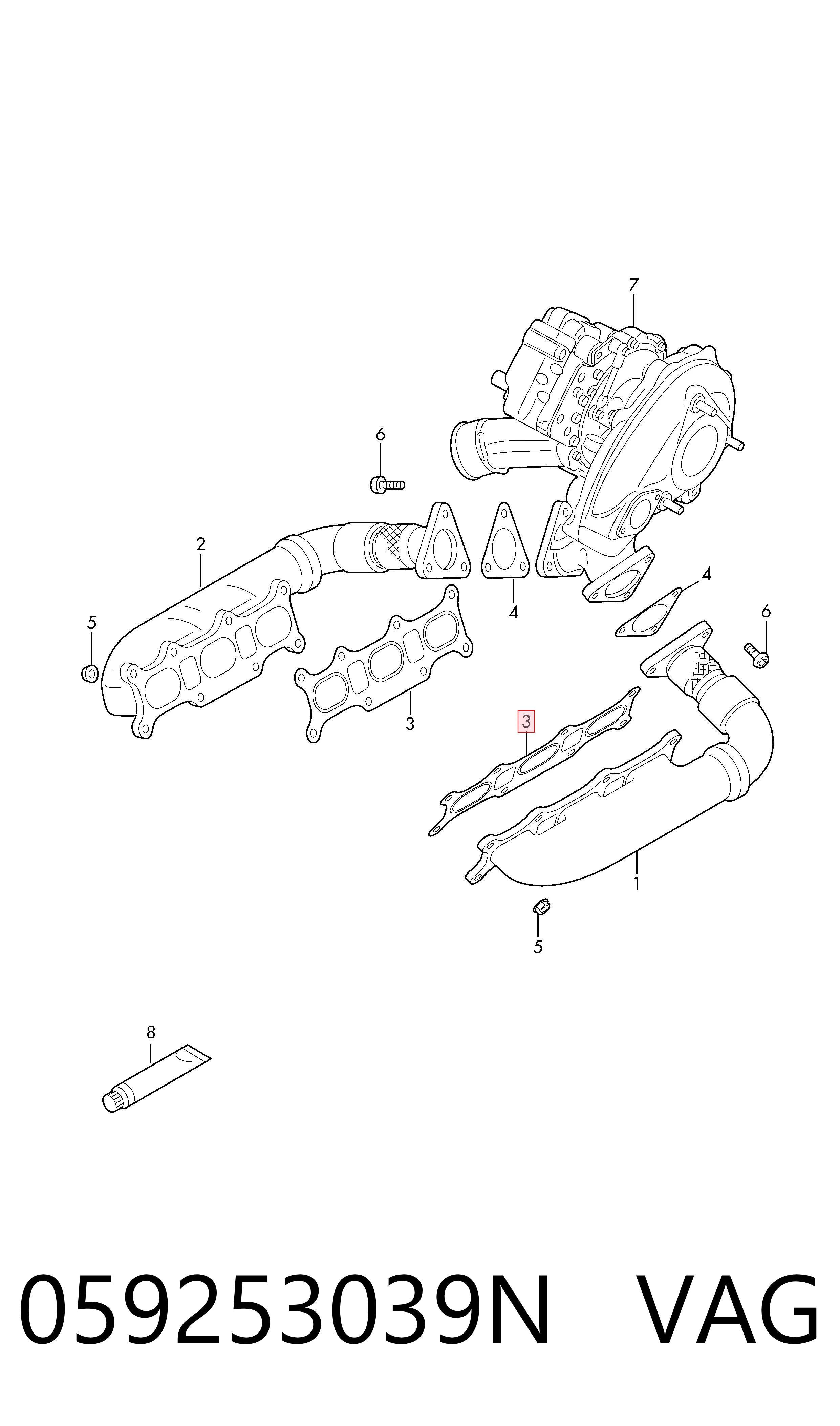 Uszczelka kolektora wydechowego VAG 059253039N cena, od 9,54 USD