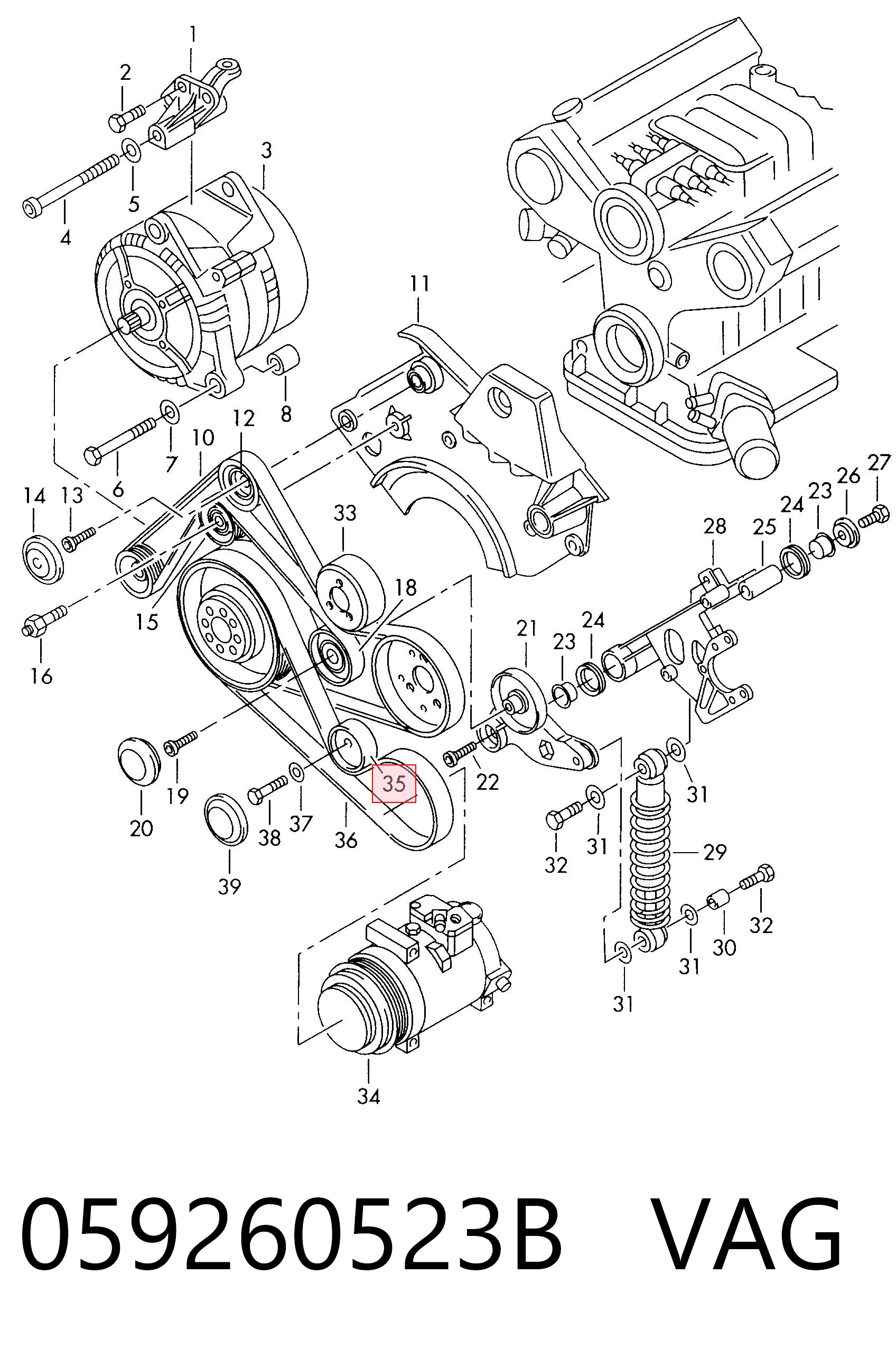 059260523B VAG Rolka napinacza paska napędowego