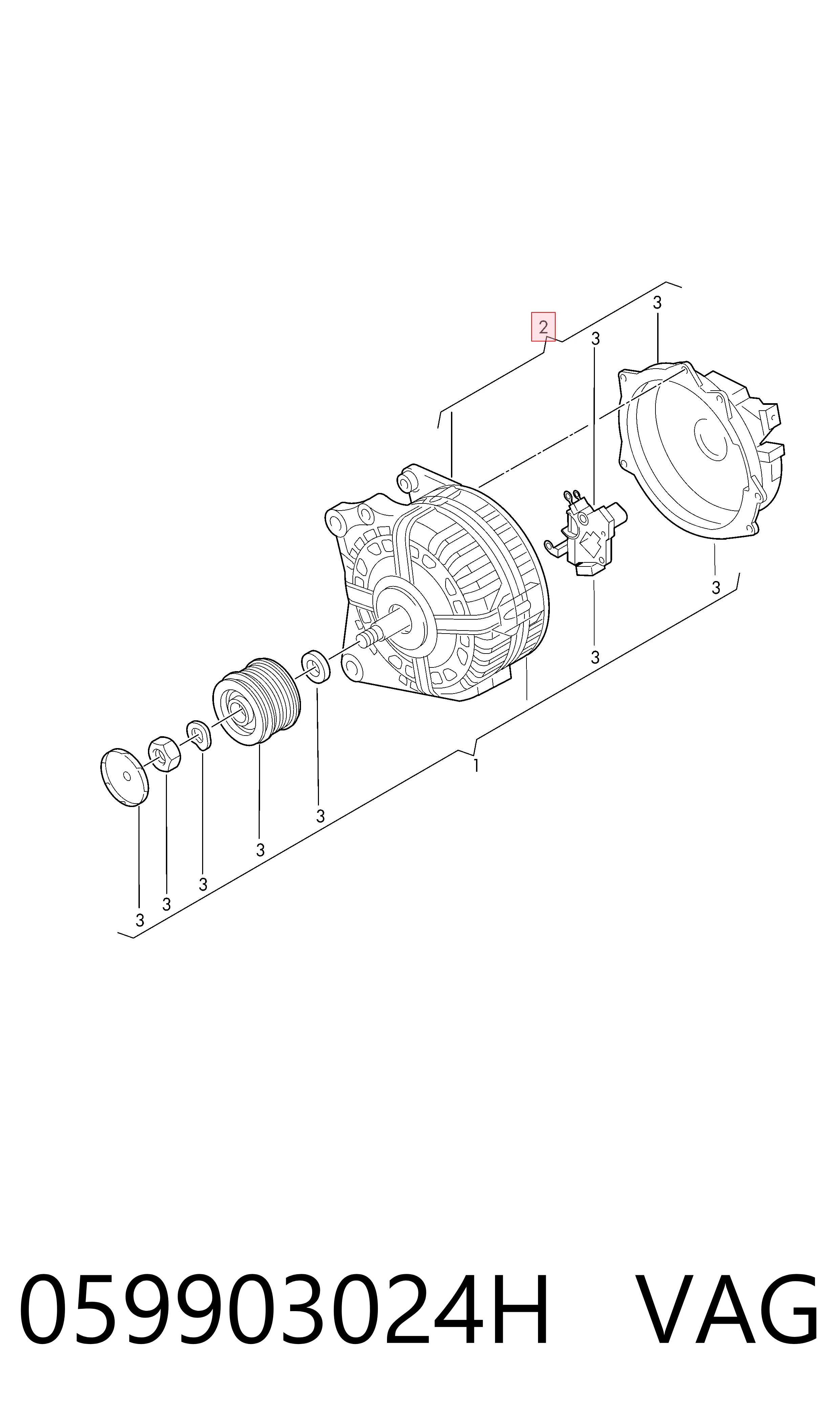 Alternator VAG 059903024H cena, od 374,29 USD